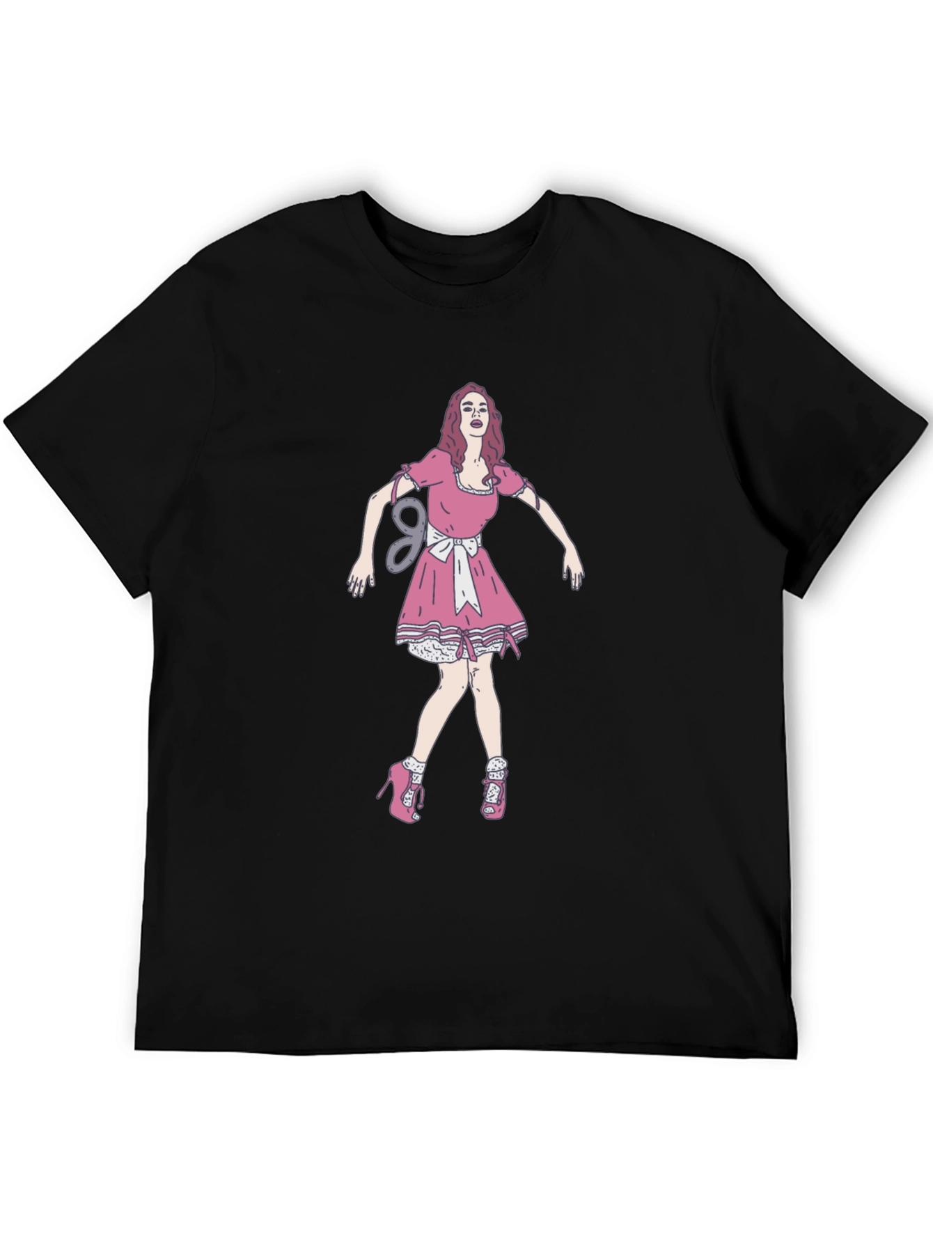 Black Black Tee with Doll Print view 5