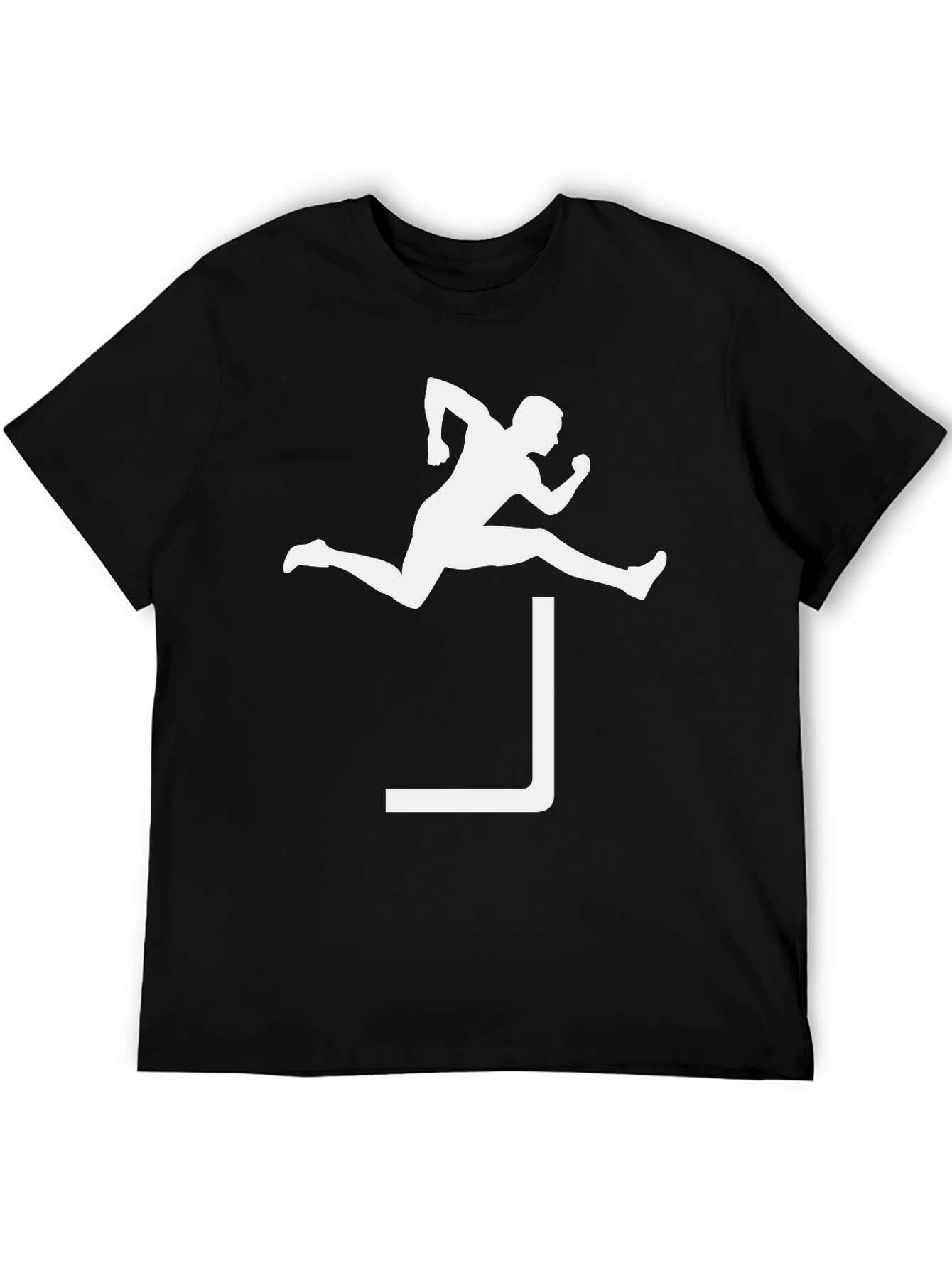 Black Hurdle Jumper Graphic Tee - Sporty Black T-Shirt view 5