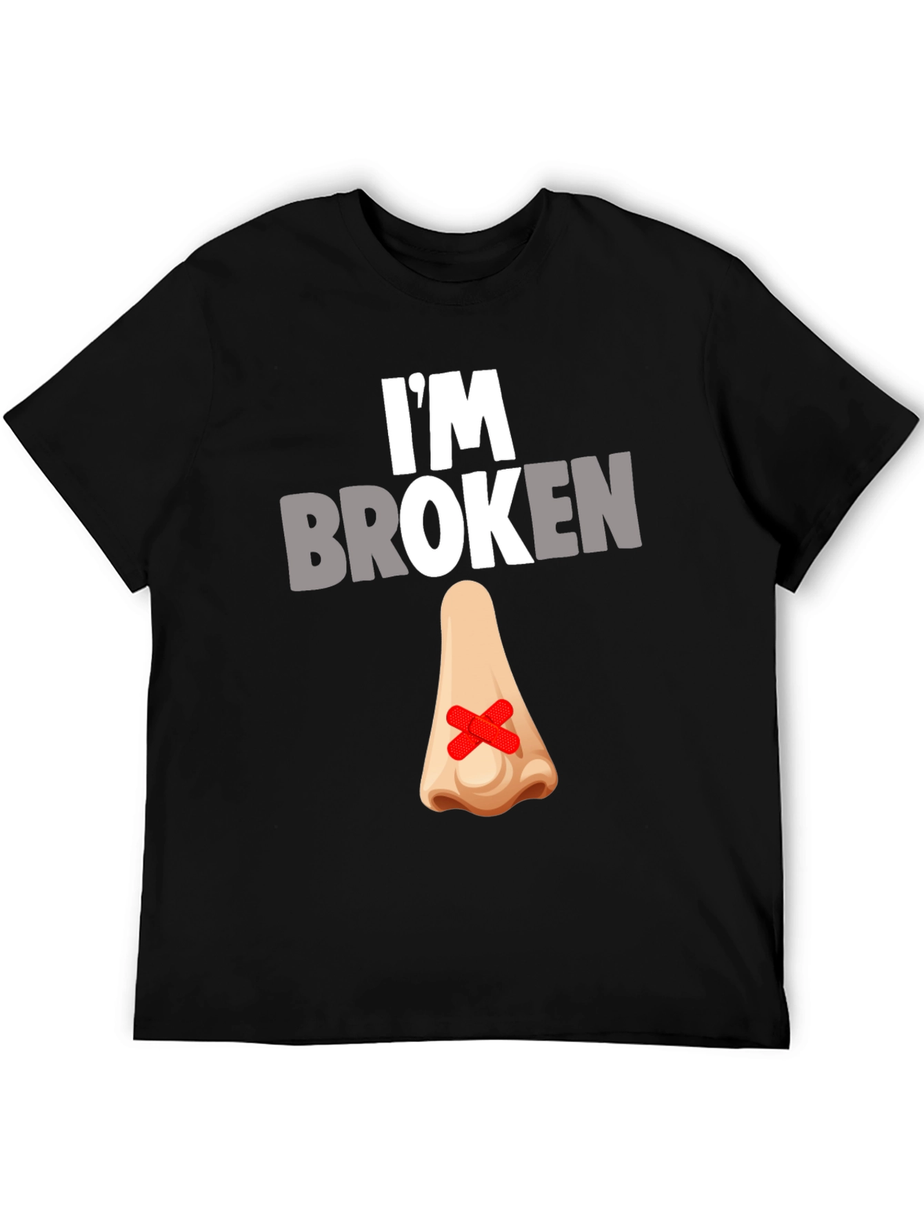 Black I'm Broken Nose T-Shirt - Novelty Graphic Tee view 5