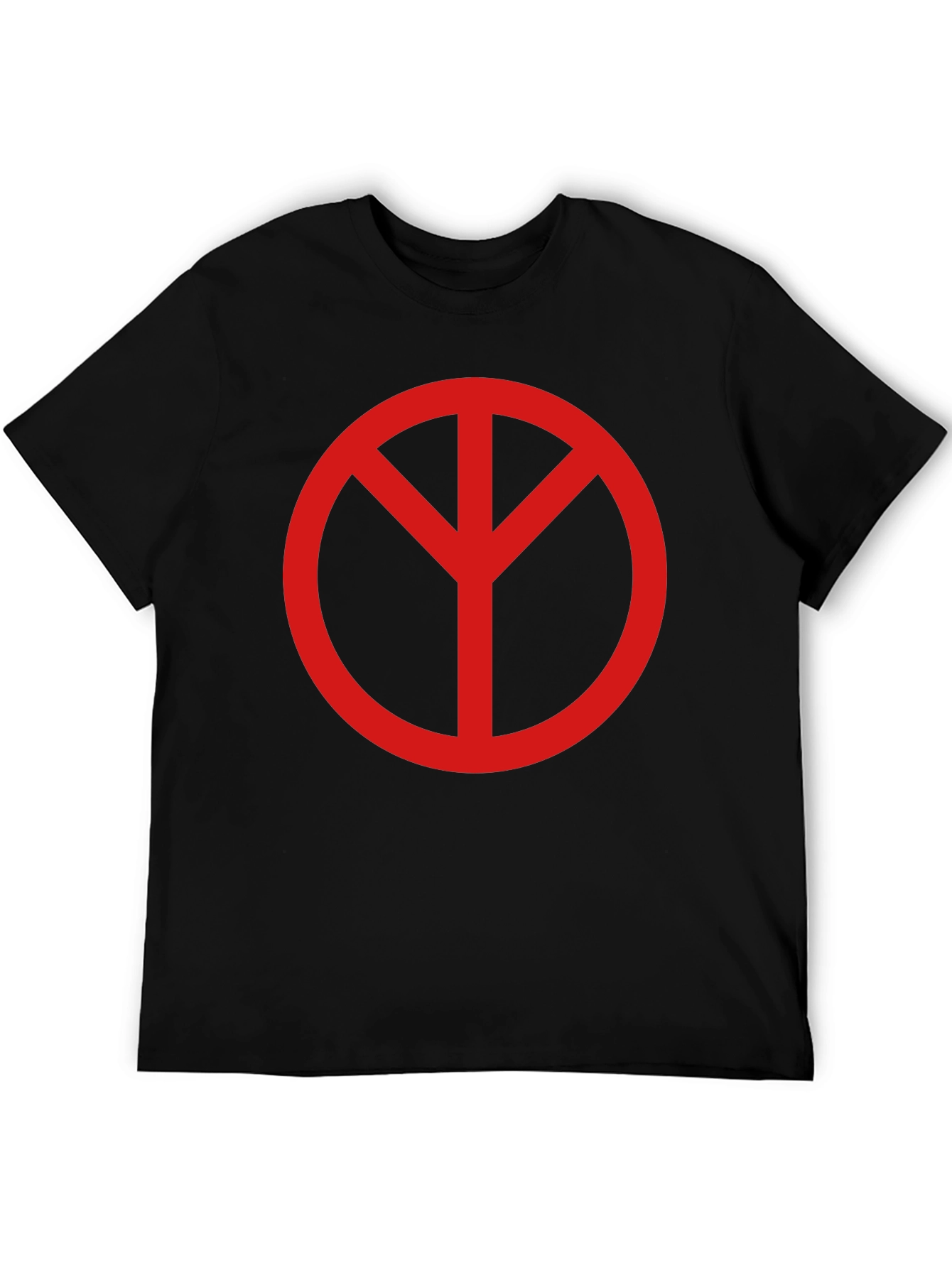Black Peace Symbol Graphic Tee - Unisex Black T-Shirt view 5