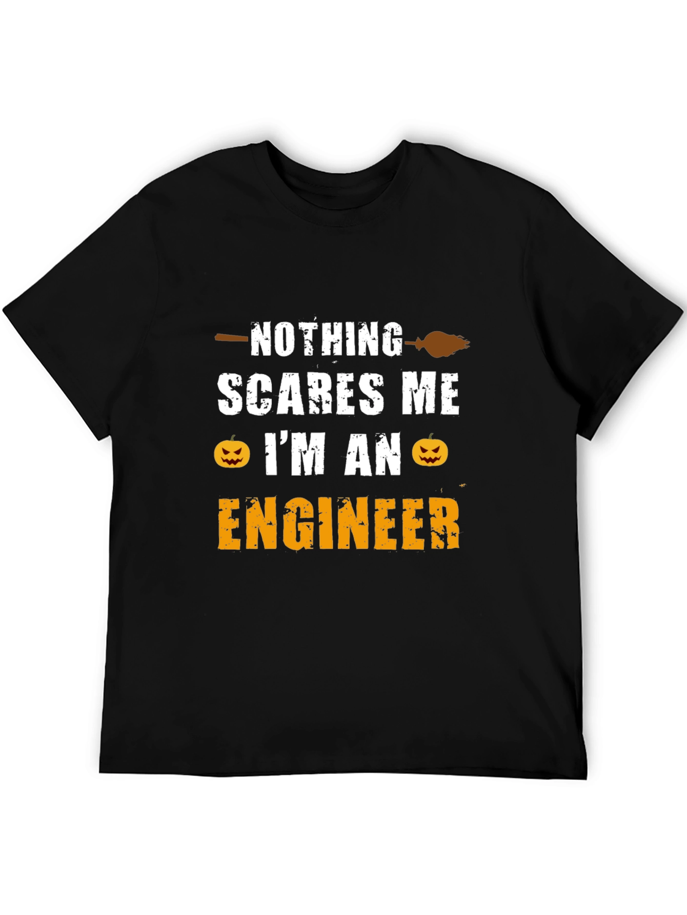 Black Nothing Scares Me I'm An Engineer T-Shirt view 5