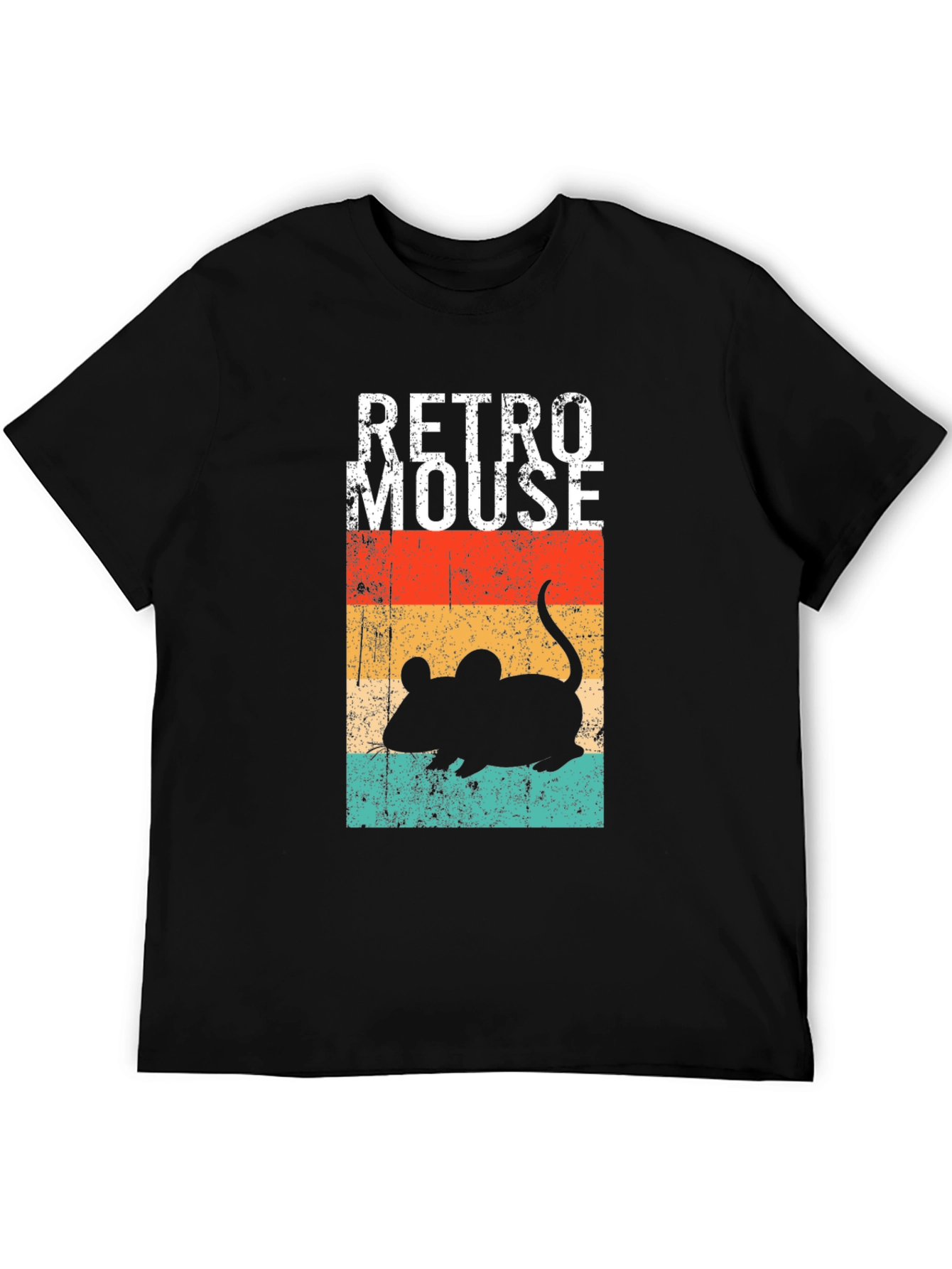 Black Retro Mouse Graphic T-Shirt - Vintage Style Tee view 5