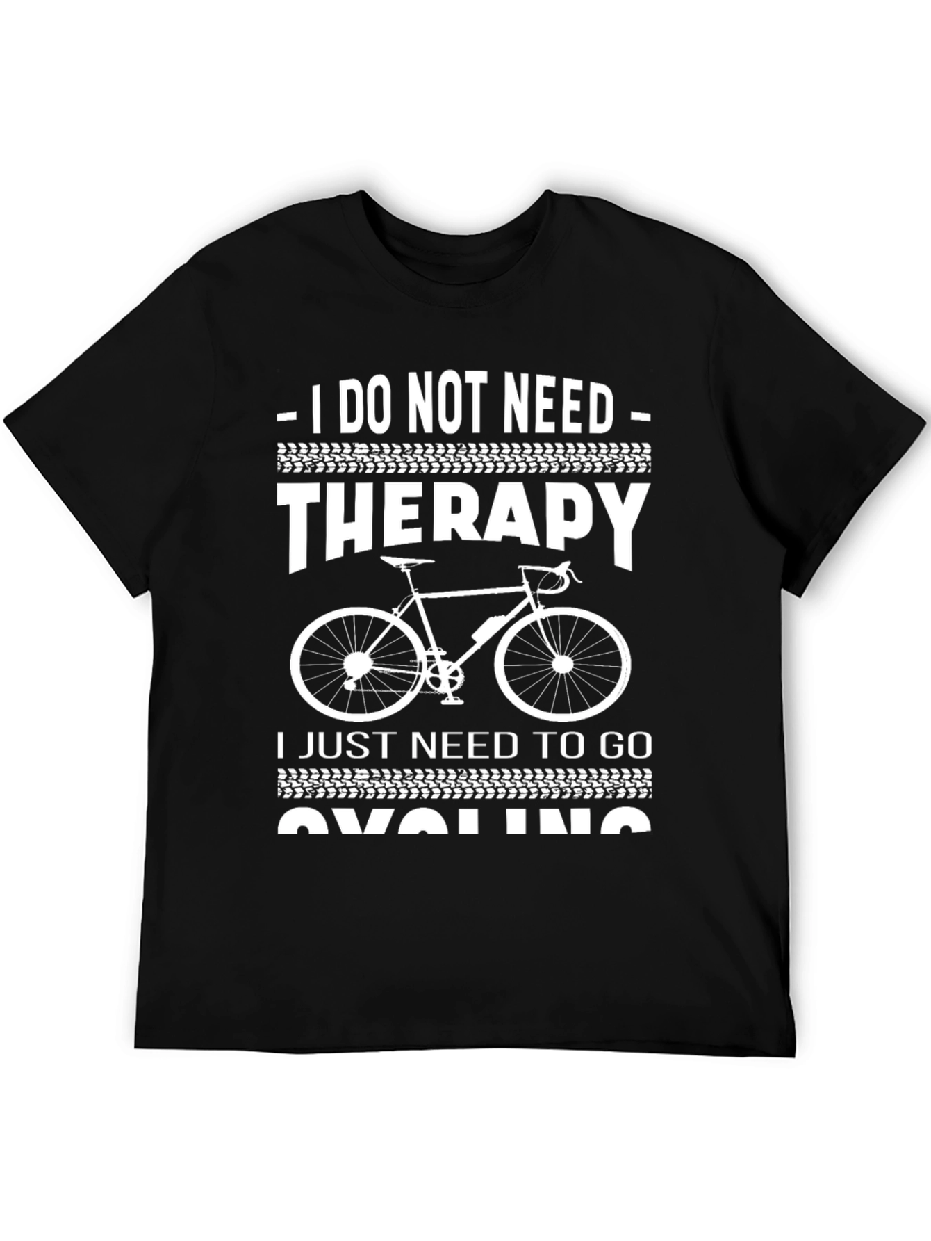 Black Cycling Therapy Graphic Tee view 5