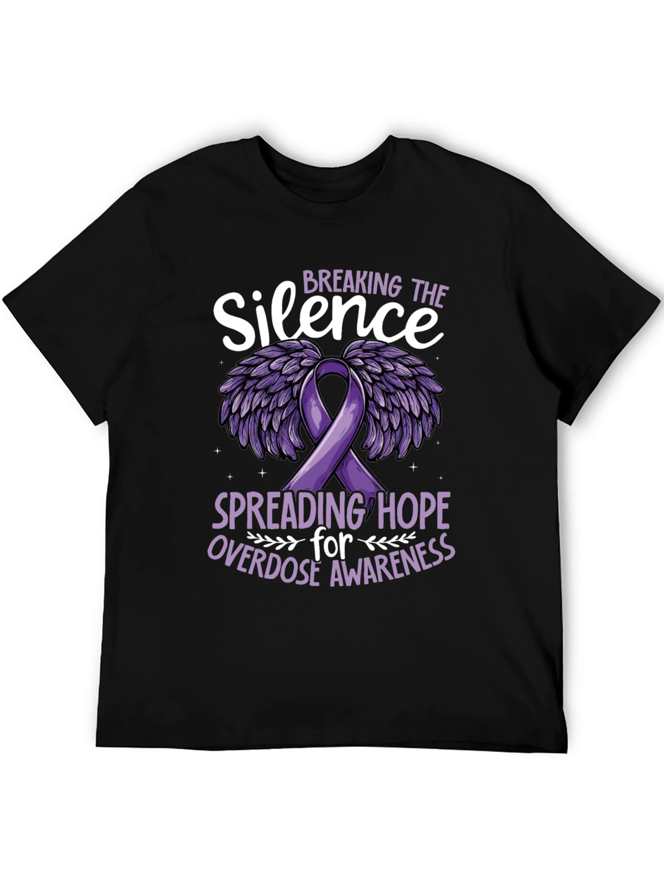Black Breaking the Silence Overdose Awareness T-Shirt view 5