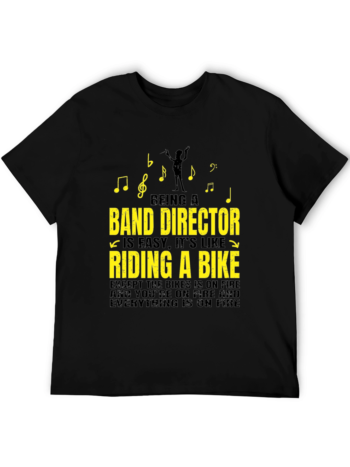 Black Band Director T-Shirt - Riding a Bike On Fire view 5
