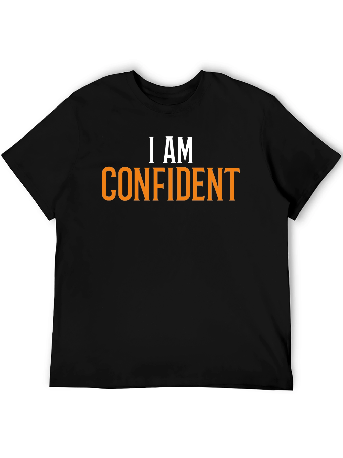 Black Confident Statement Tee - Black Cotton Crew Neck view 5