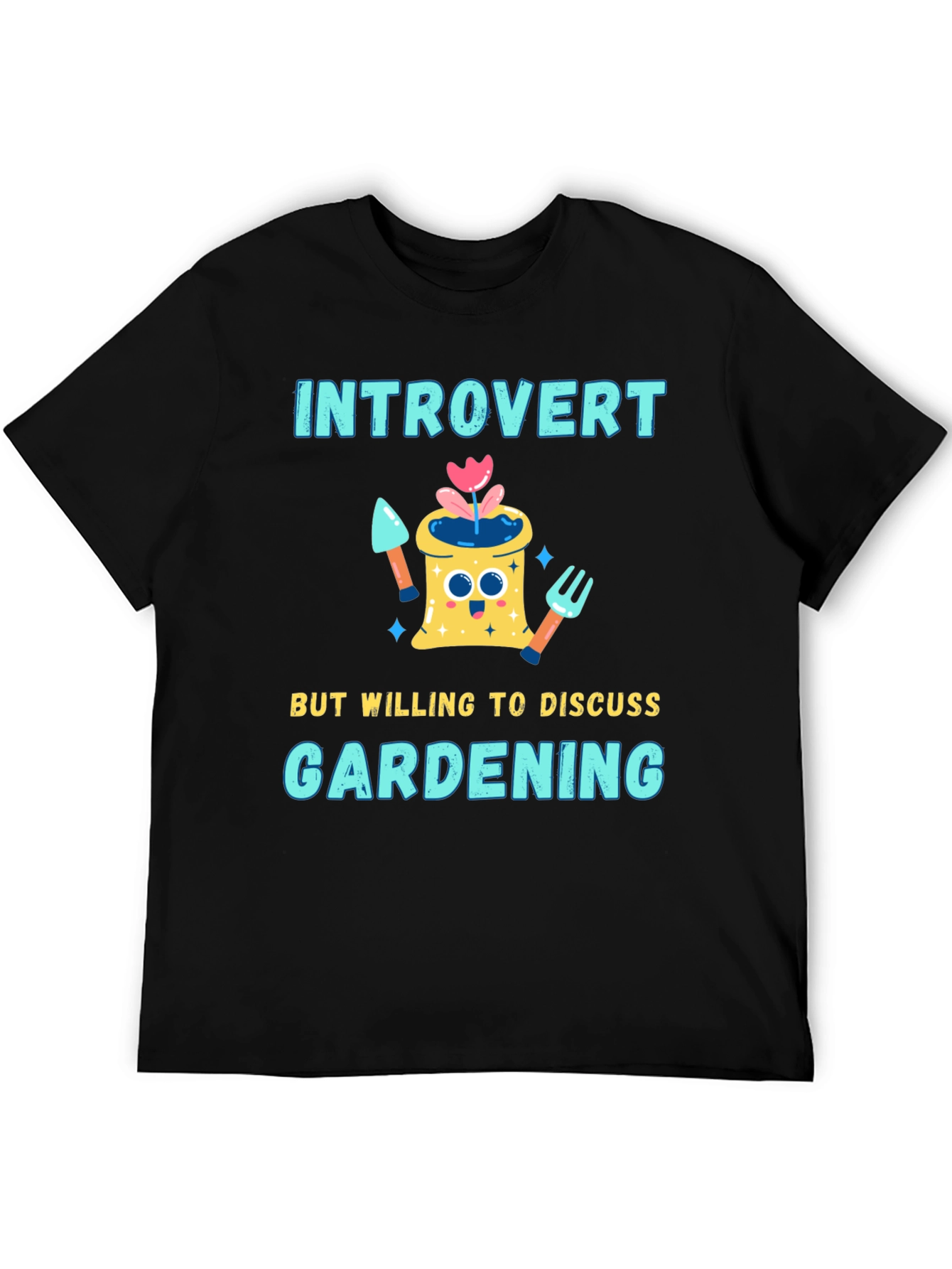 Black Introvert Gardening T-Shirt view 5