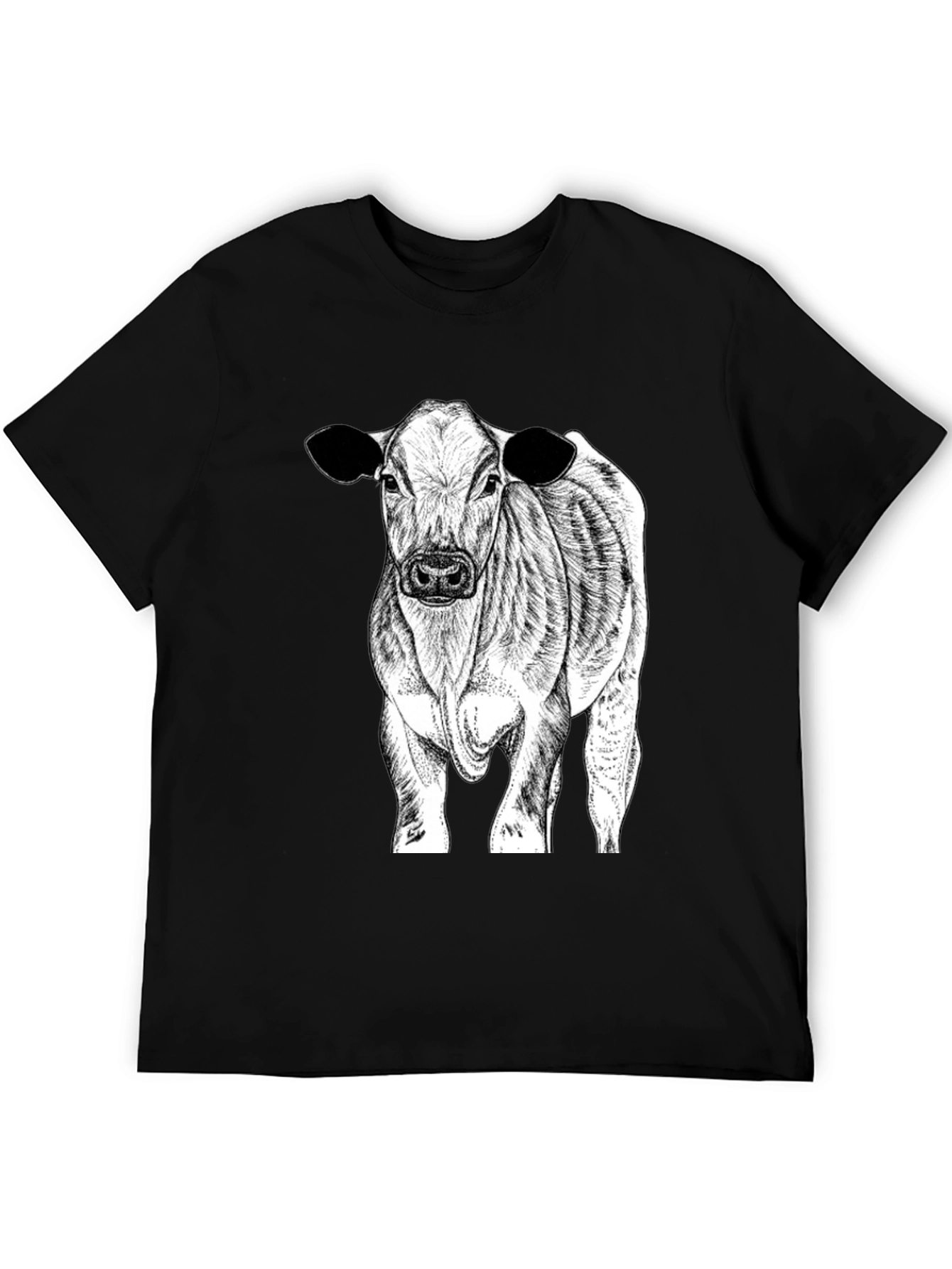 Black Cow Graphic Tee - Black Cotton Blend view 5
