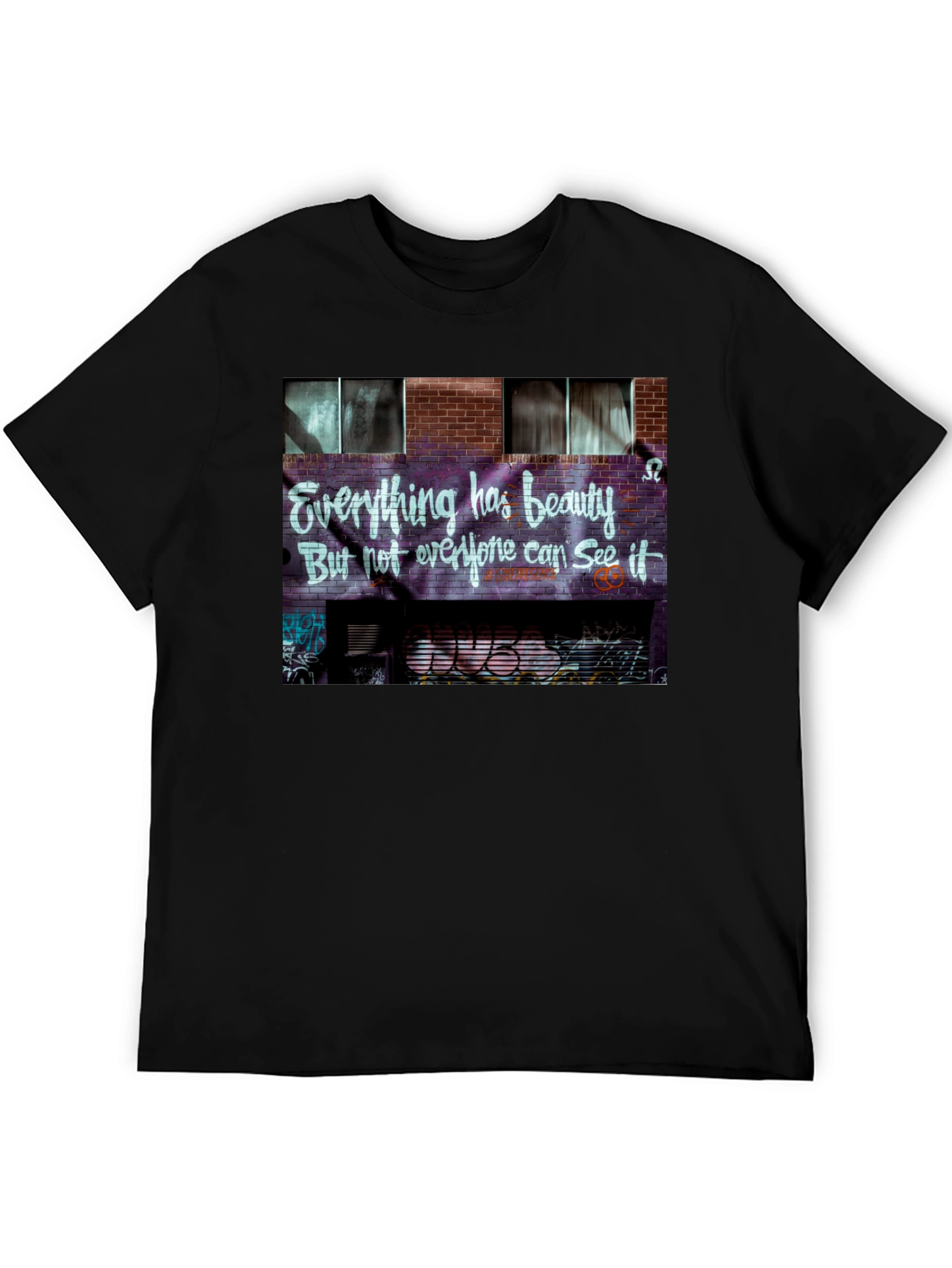Black Street Art Quote Tee: Everything Has Beauty view 5