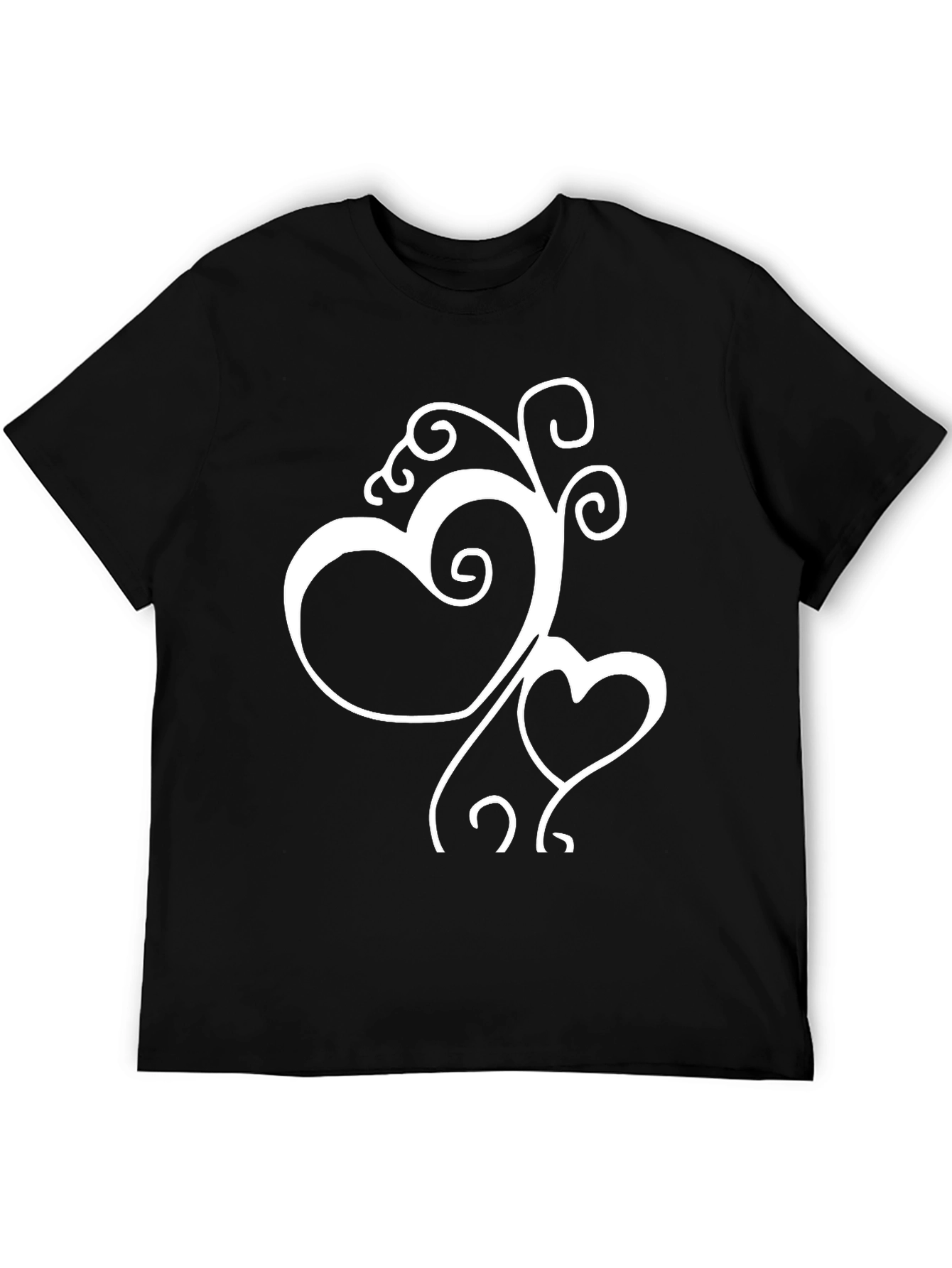 Black Heart Swirl Graphic Tee - Black Casual Shirt view 5