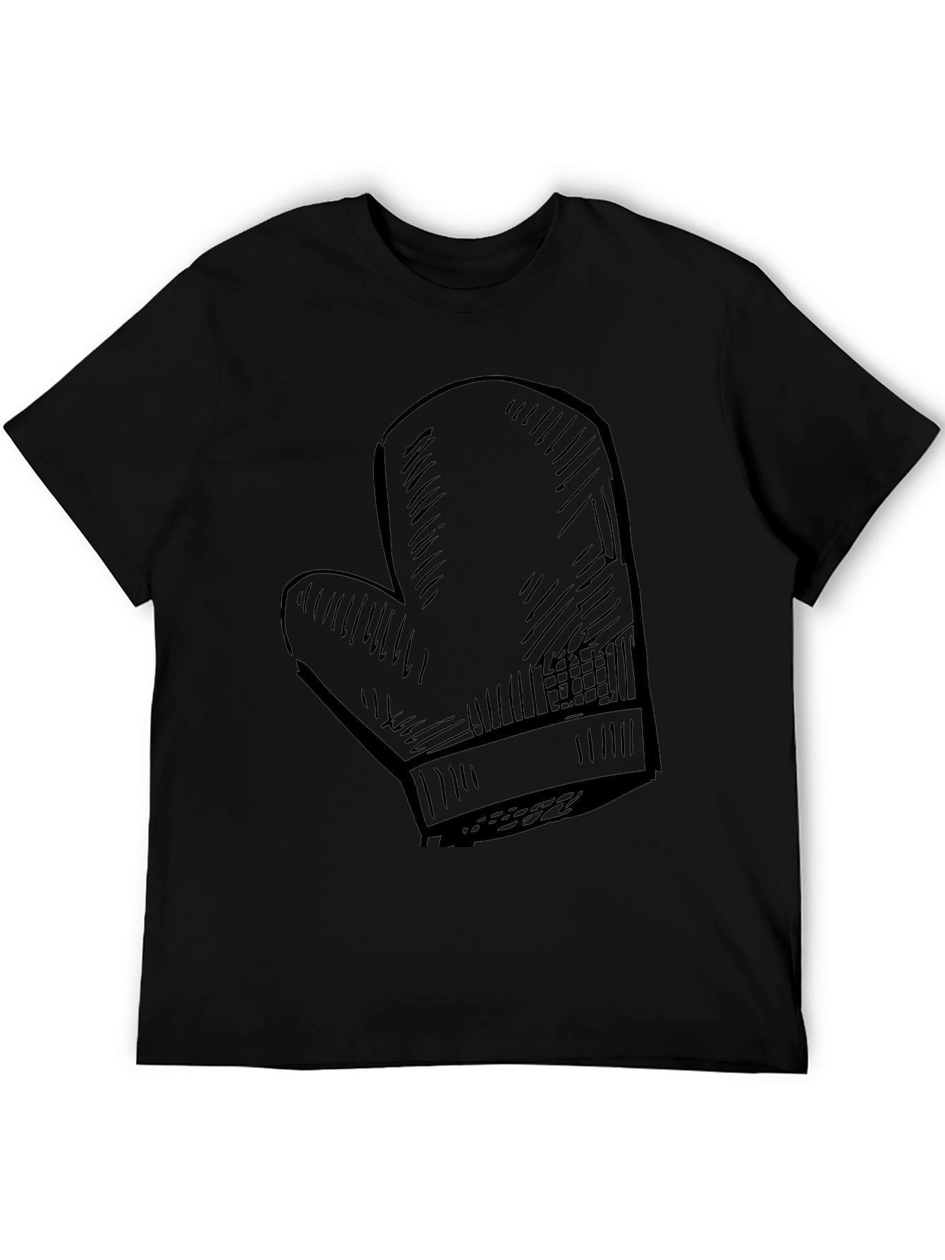 Black Chef's Oven Mitt Graphic Tee - Black Cotton T-Shirt view 5