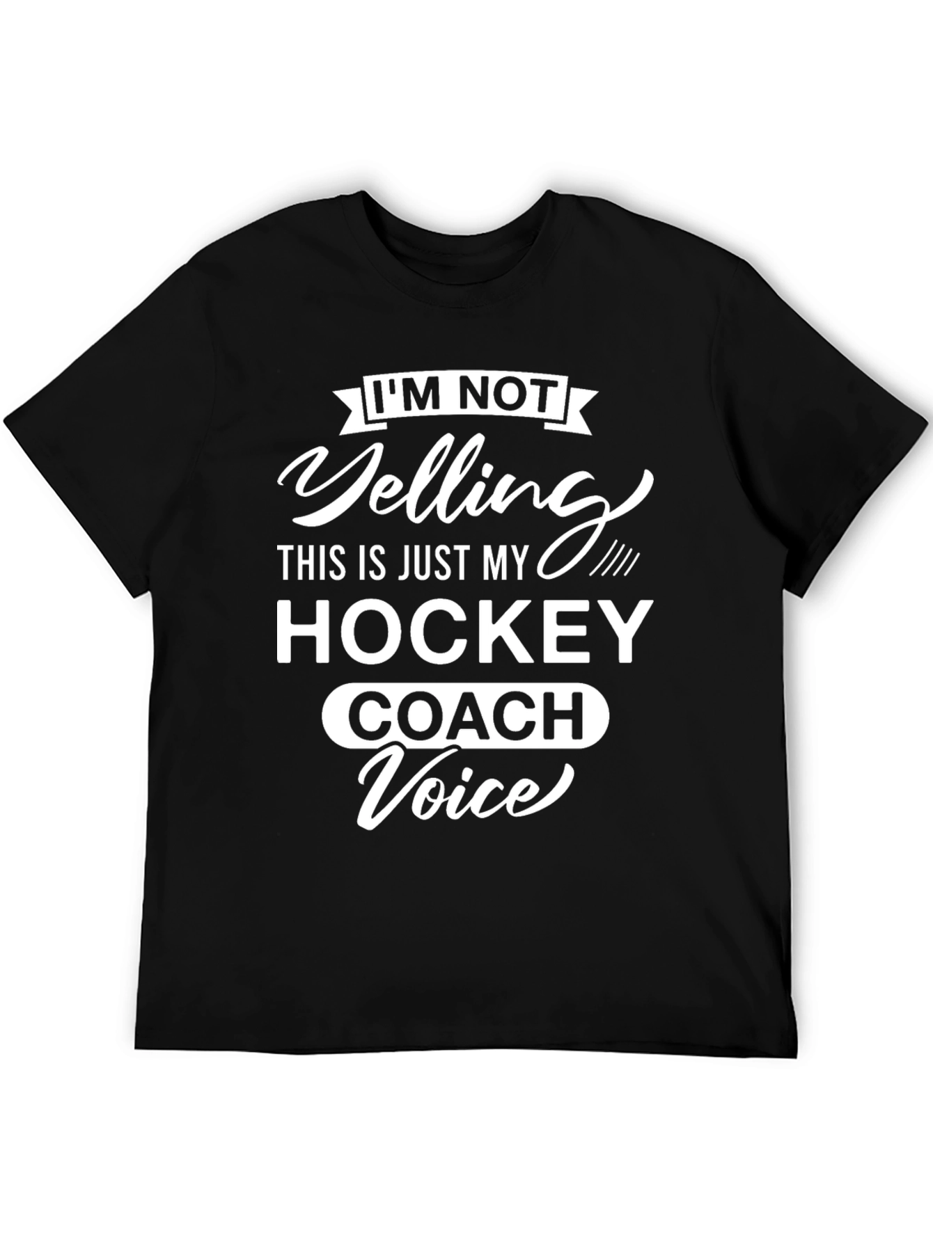Black Hockey Coach Voice T-Shirt - Funny Sports Tee view 5