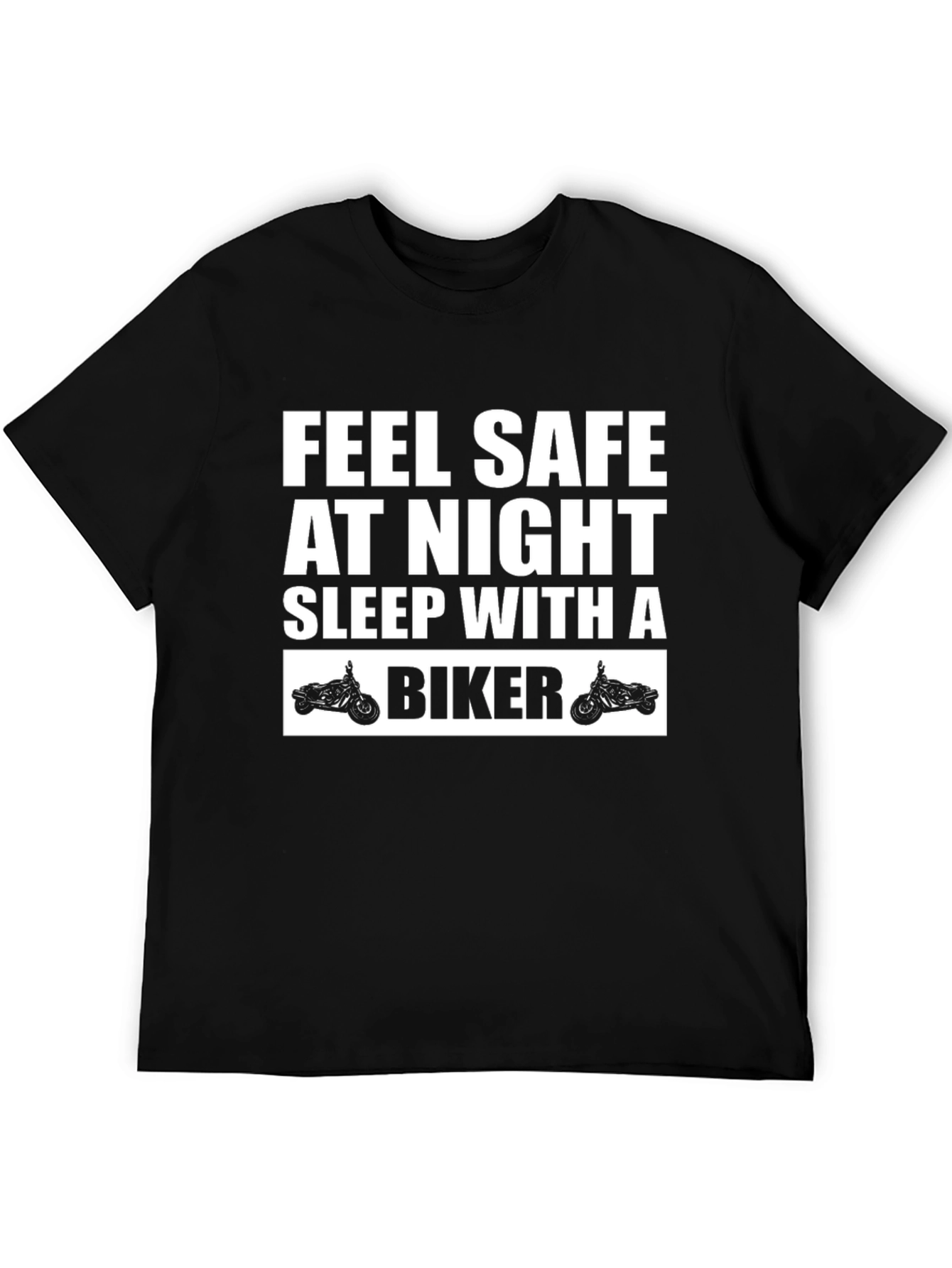 Black Feel Safe Biker Graphic Tee - Soft Cotton Blend view 5