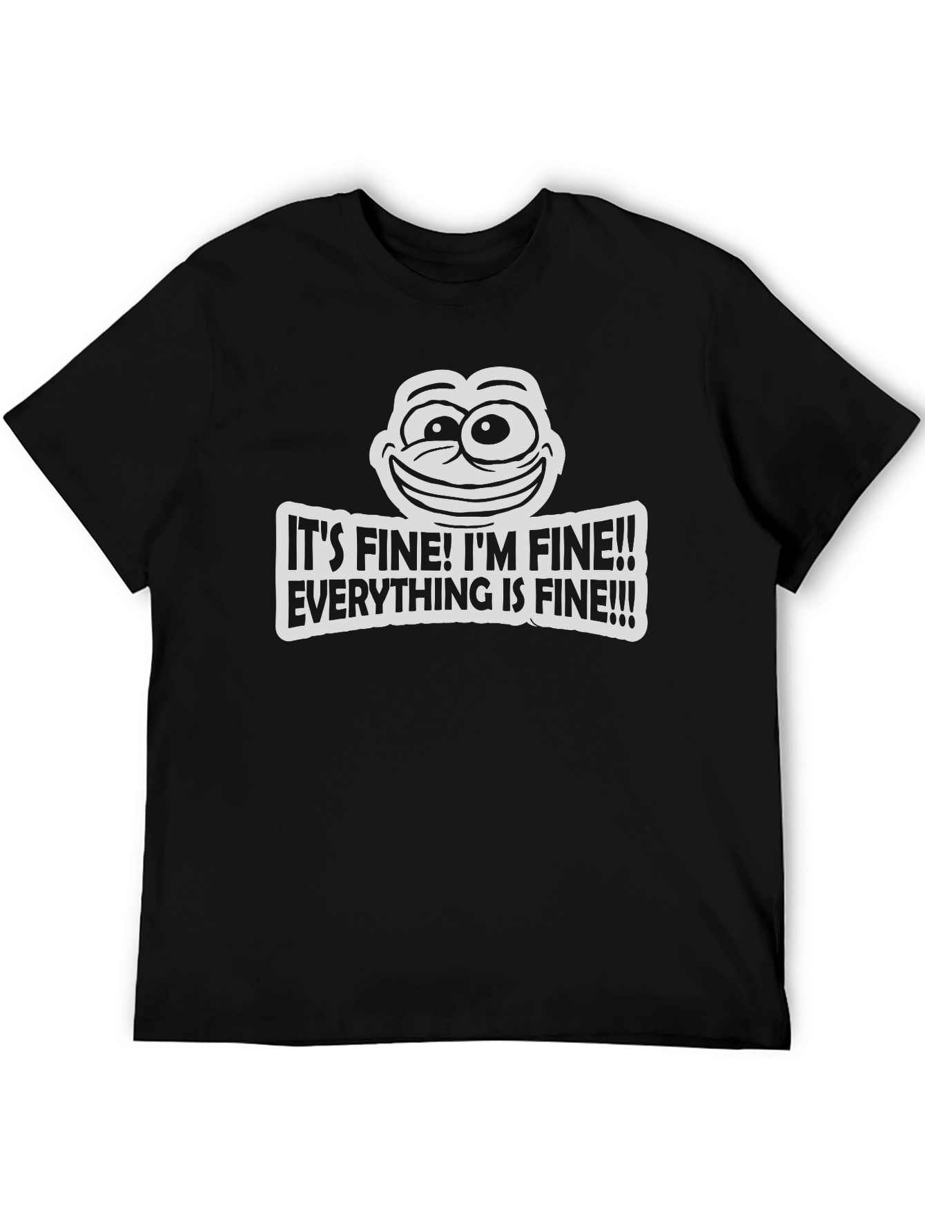 Black It's Fine! Men's Funny Graphic T-Shirt view 5