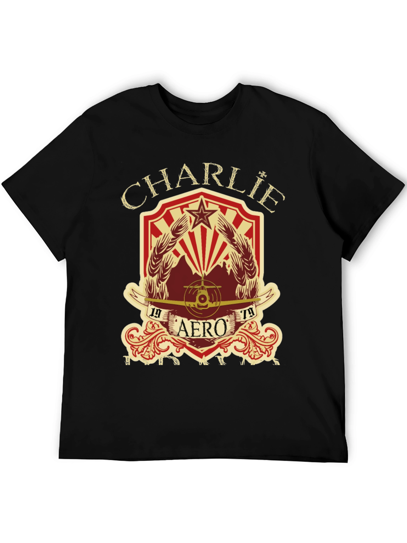 Black Charlie Aero 1979 Vintage Style Graphic T-Shirt view 5