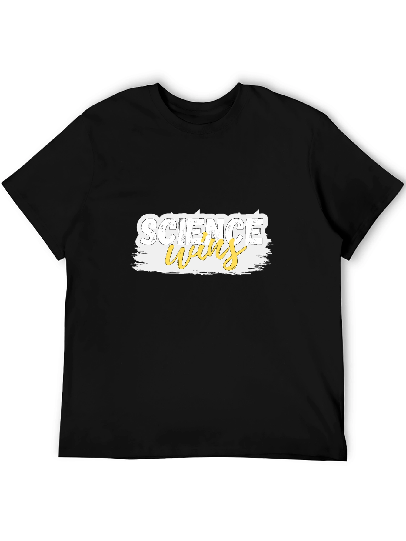 Black Science Wins Graphic T-Shirt - Black Cotton Tee view 5