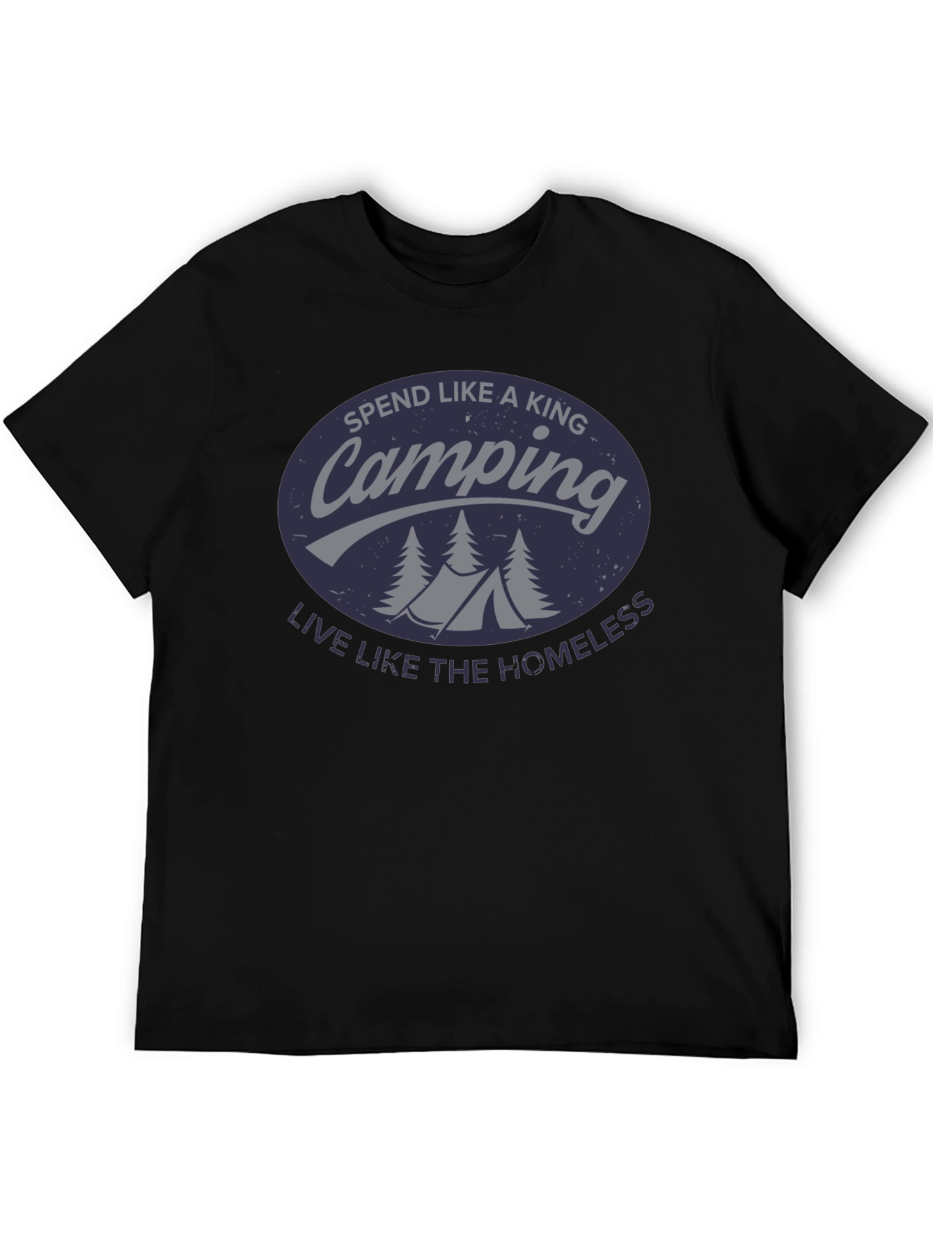 Black Camping King T-Shirt - Funny Outdoor Adventure Tee view 5