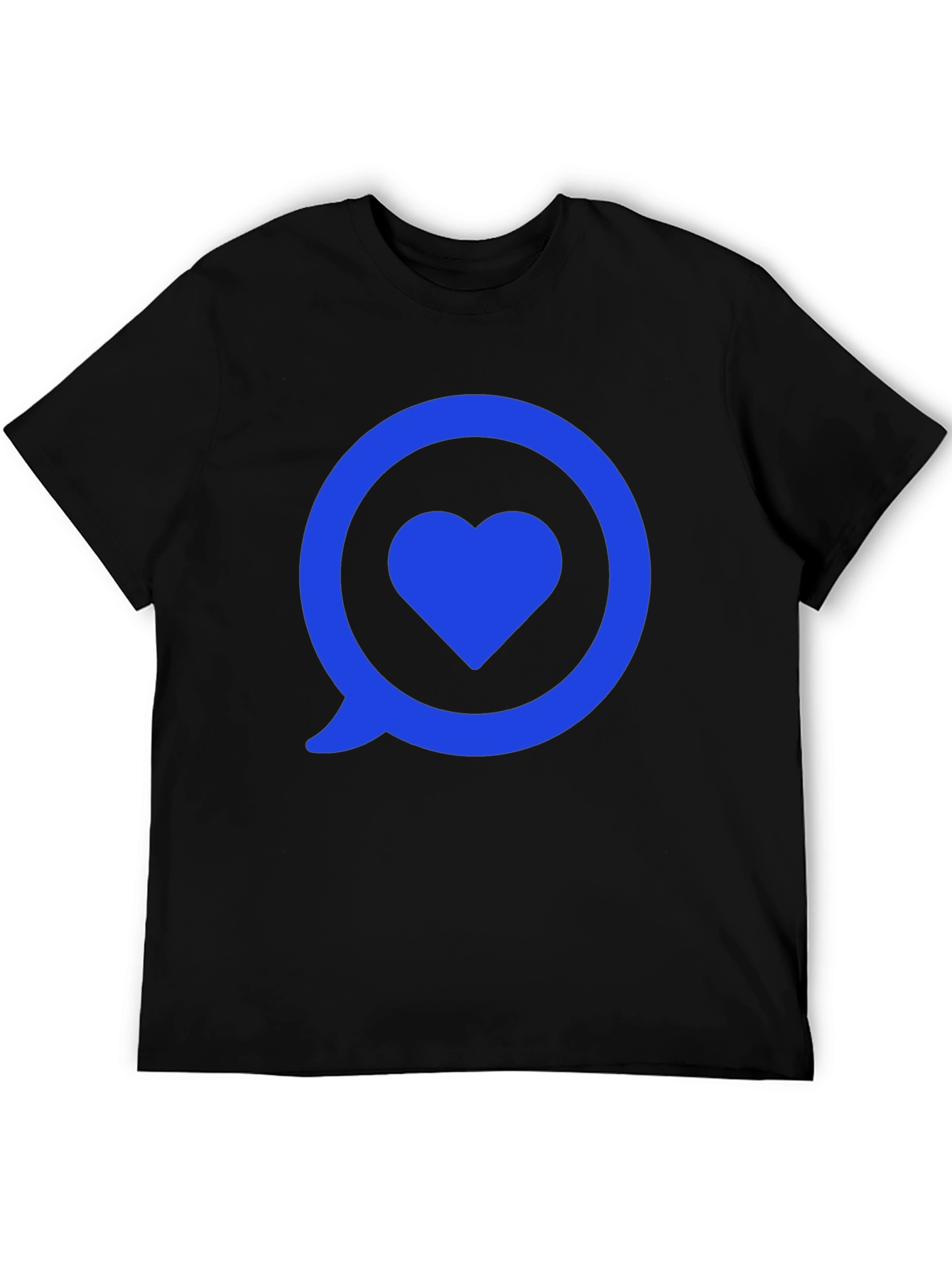 Black Heart in Speech Bubble Graphic Tee - Modern Style view 5