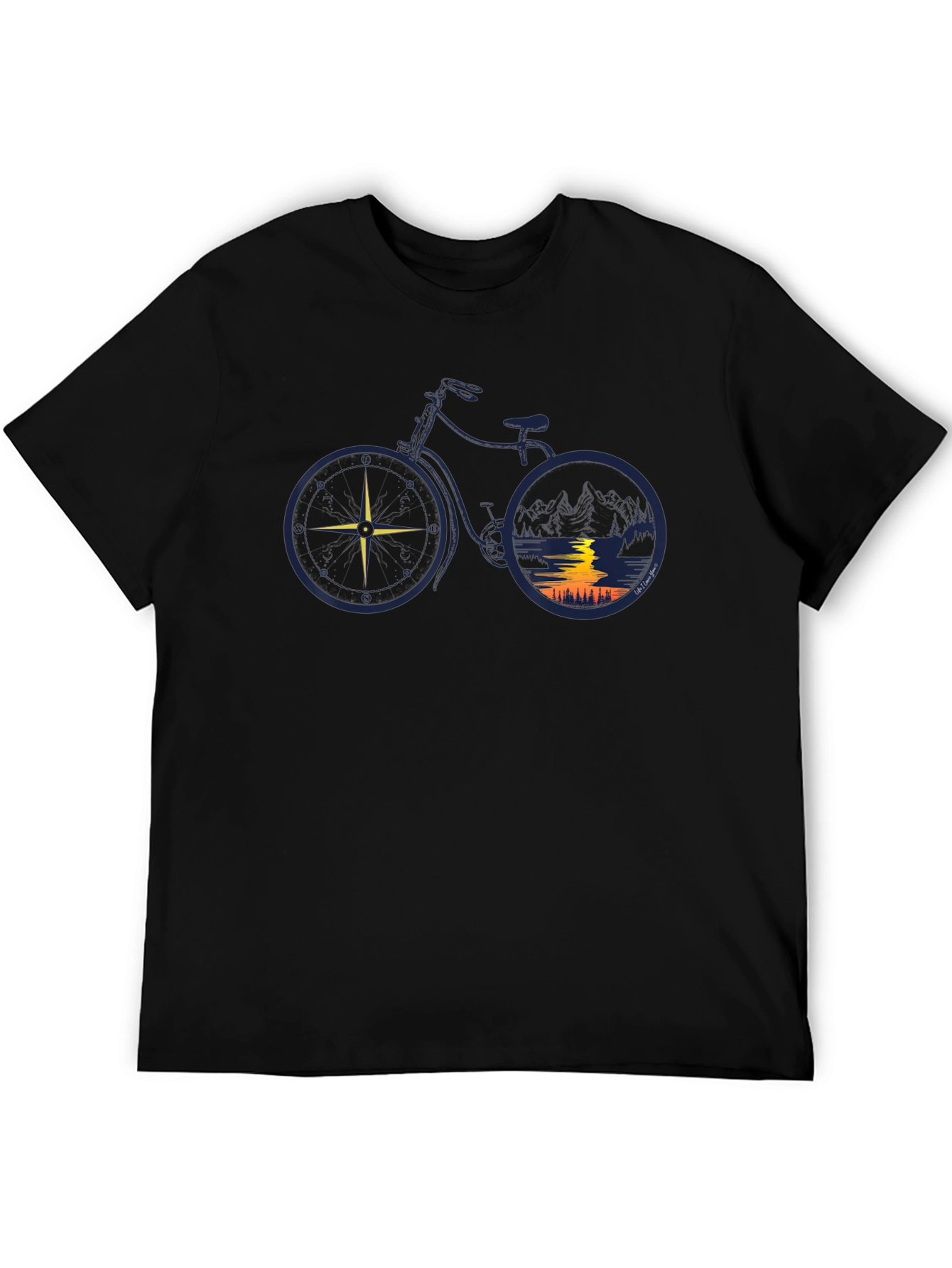 Black Nature Bike Graphic Tee - Adventure Awaits! view 5