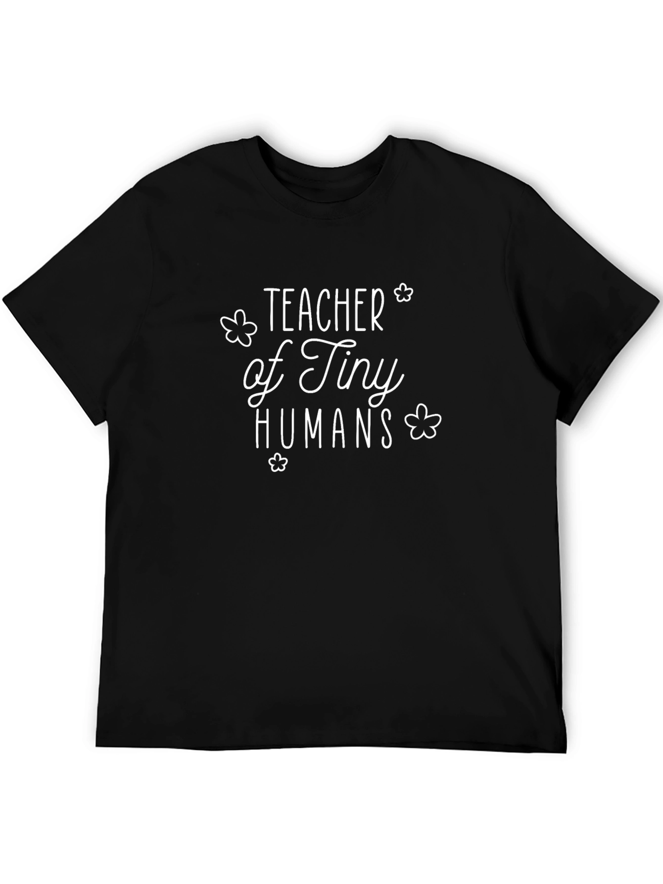 Black Teacher of Tiny Humans T-Shirt - Black Cotton Tee view 5