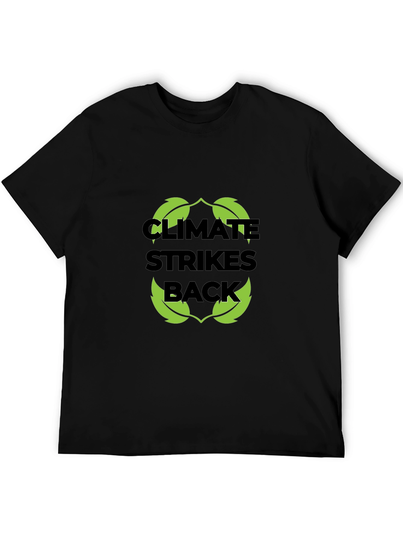 Black Climate Strikes Back T-Shirt - Eco-Friendly Design view 5