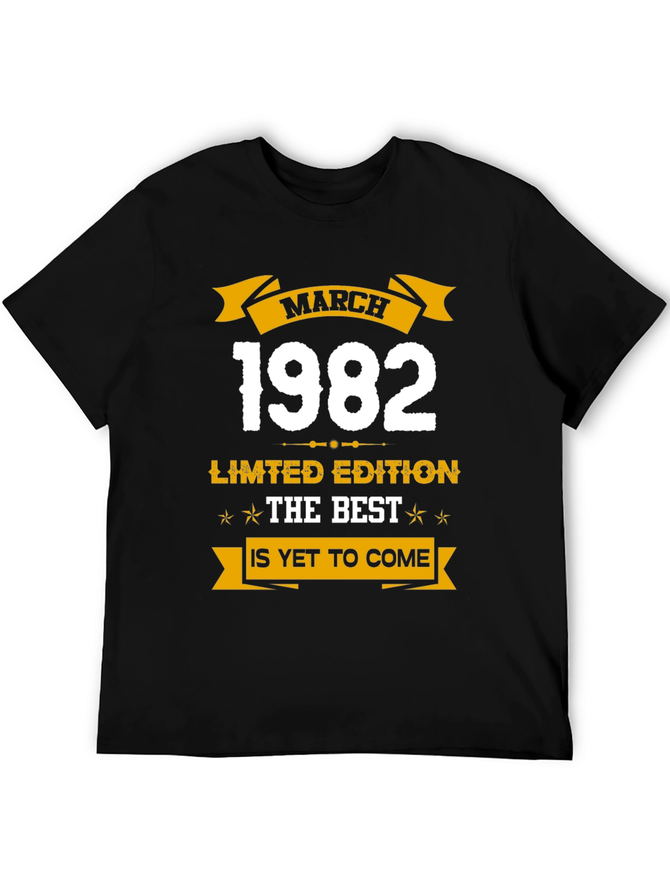 Black March 1982 Limited Edition Birthday T-Shirt view 5