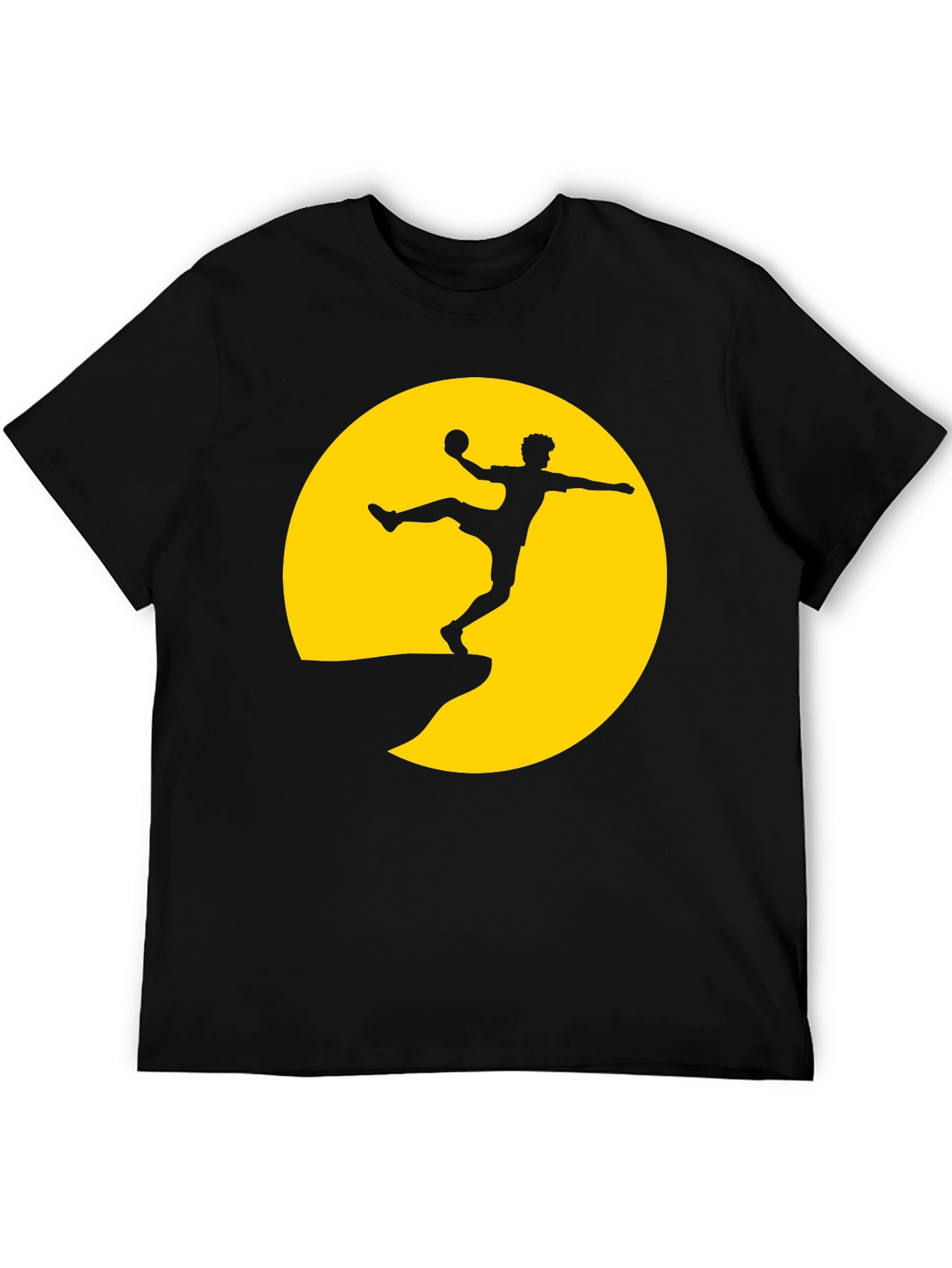 Black Silhouette Soccer Player Graphic Tee view 5