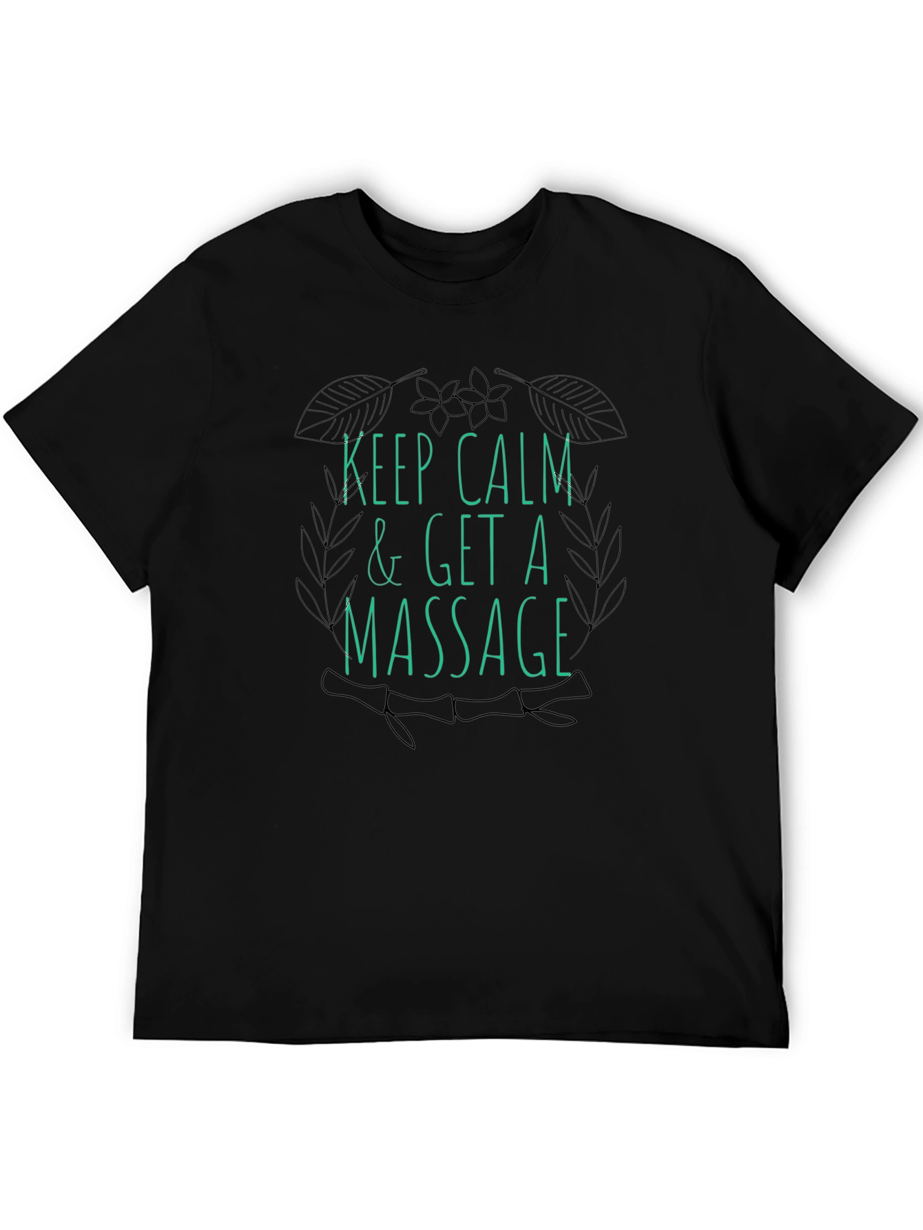 Black Keep Calm & Get a Massage T-Shirt - Spa Day Relaxation Tee view 5