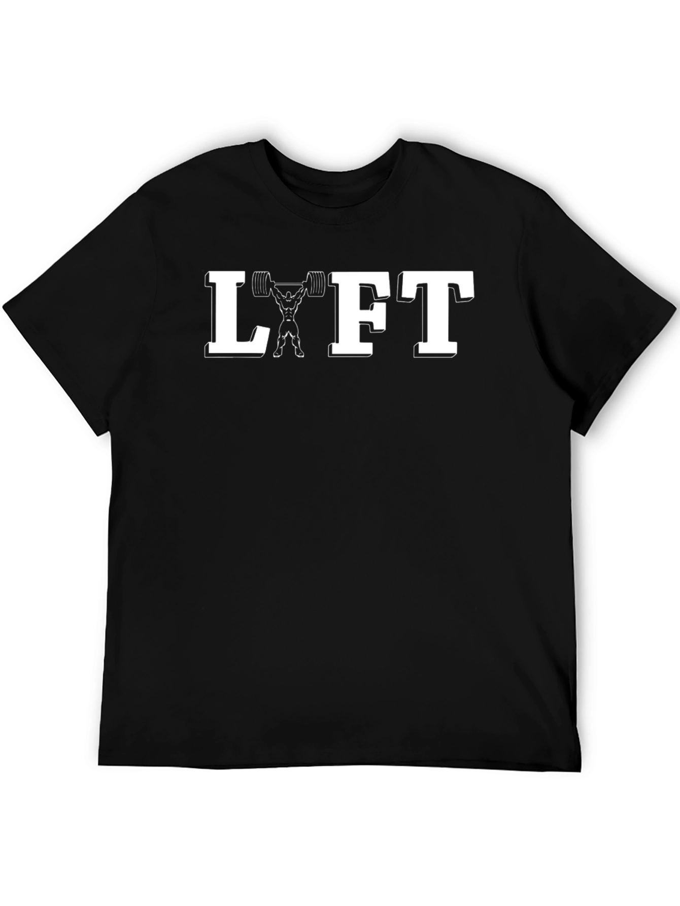 Black Lift Graphic Tee - Black Cotton Gym Shirt view 5