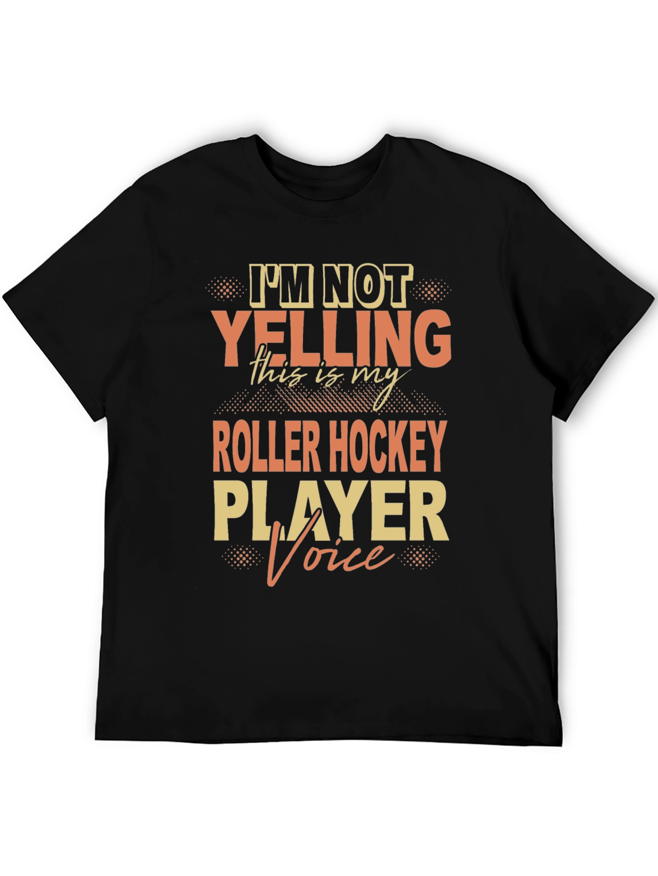 Black Roller Hockey Player Voice T-Shirt view 5