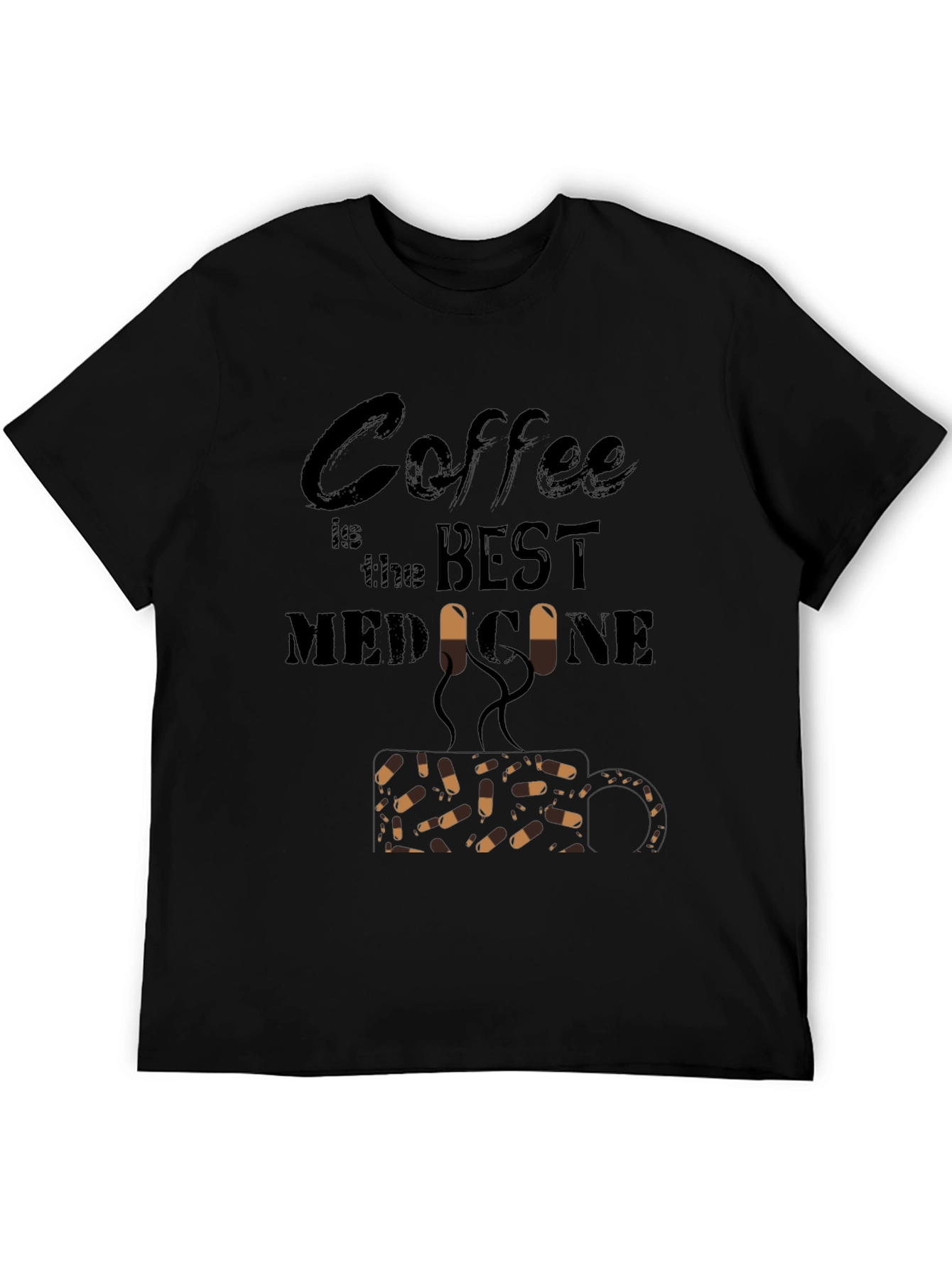 Black Coffee is the Best Medicine Graphic T-Shirt view 5