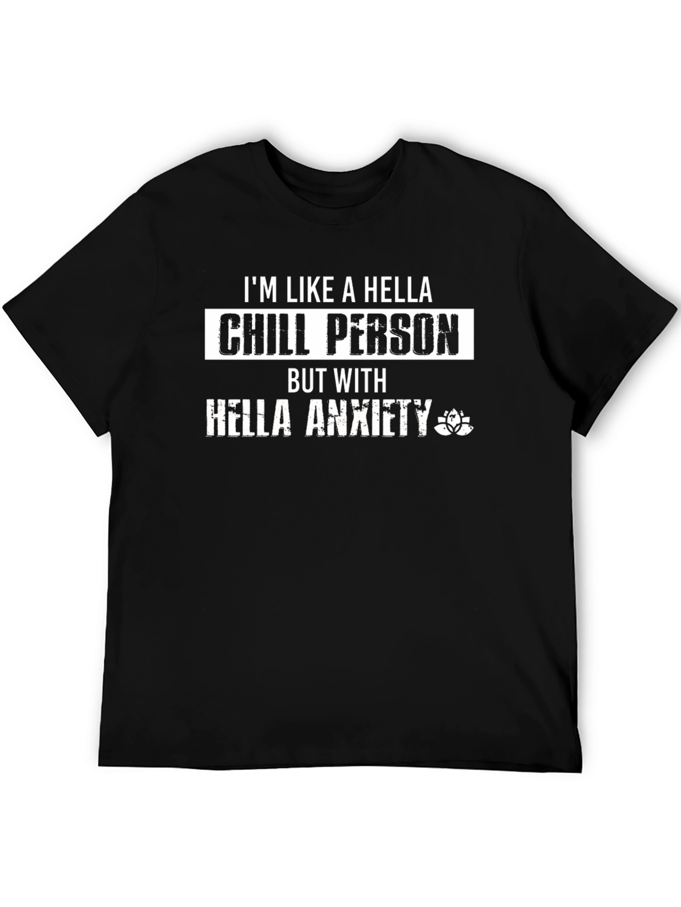 Black Chill Person with Anxiety Graphic T-Shirt view 5