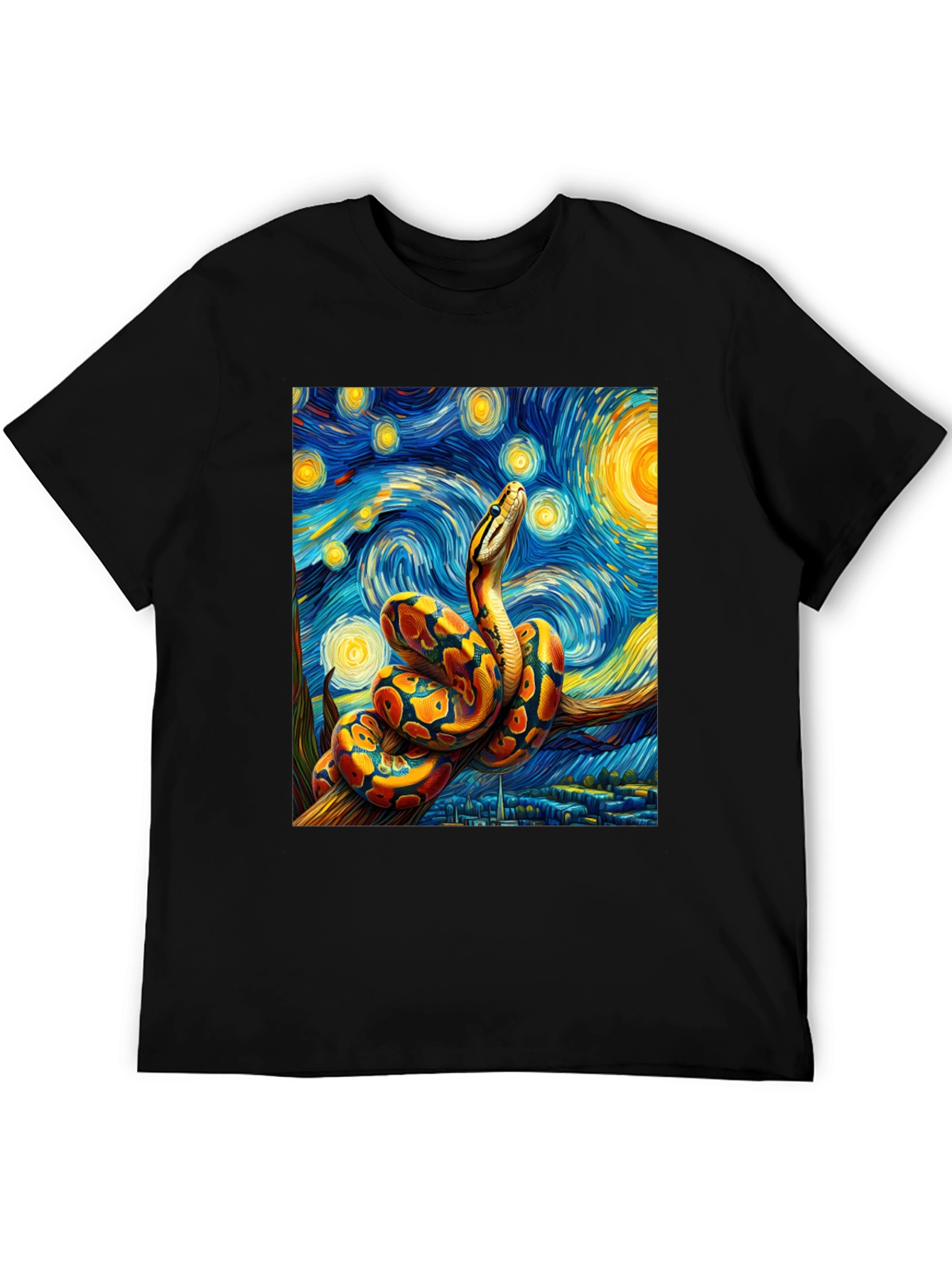 Black Starry Night Snake T-Shirt view 5