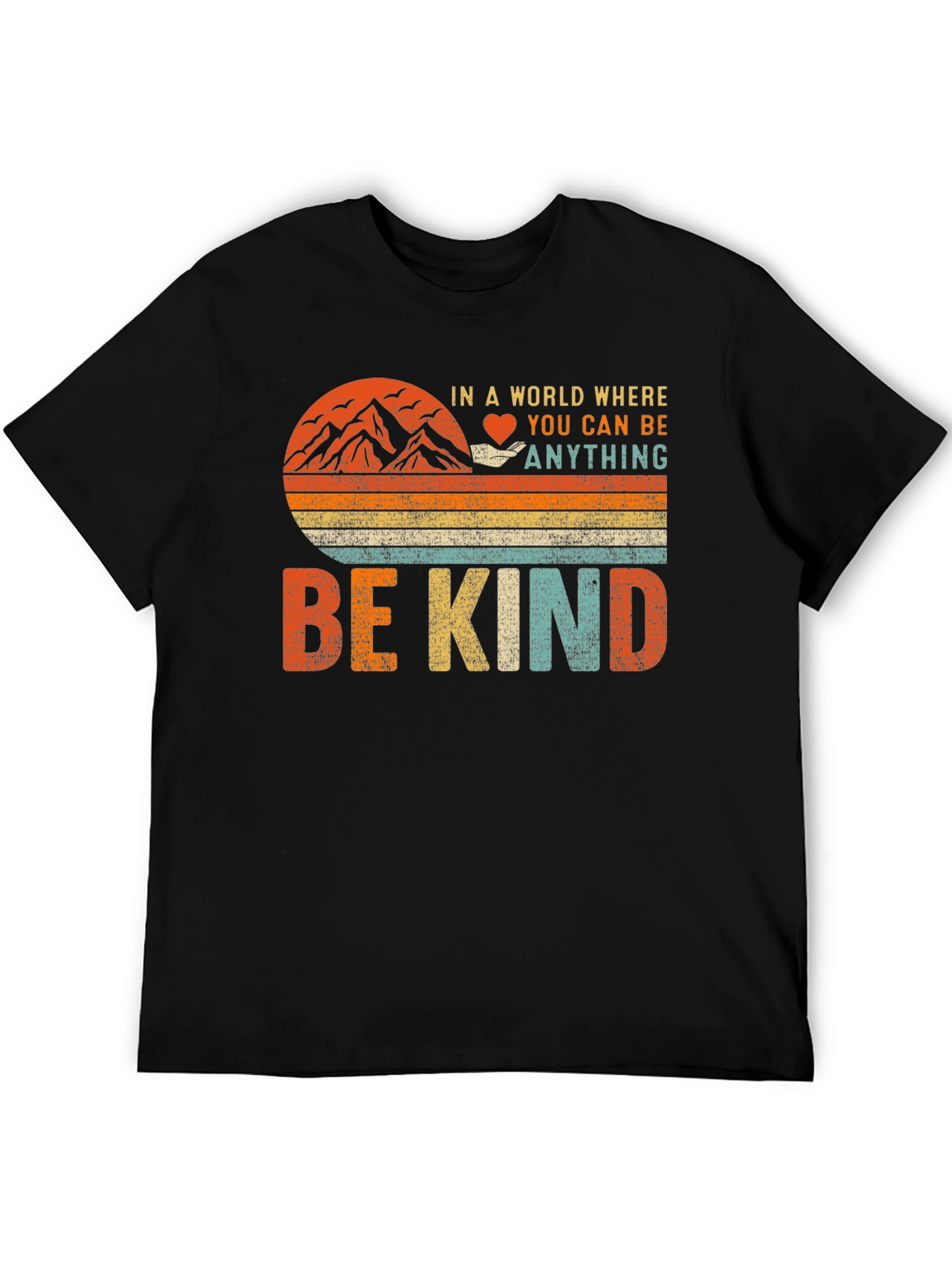 Black Be Kind Graphic T-Shirt - Inspiring Vintage Design view 5