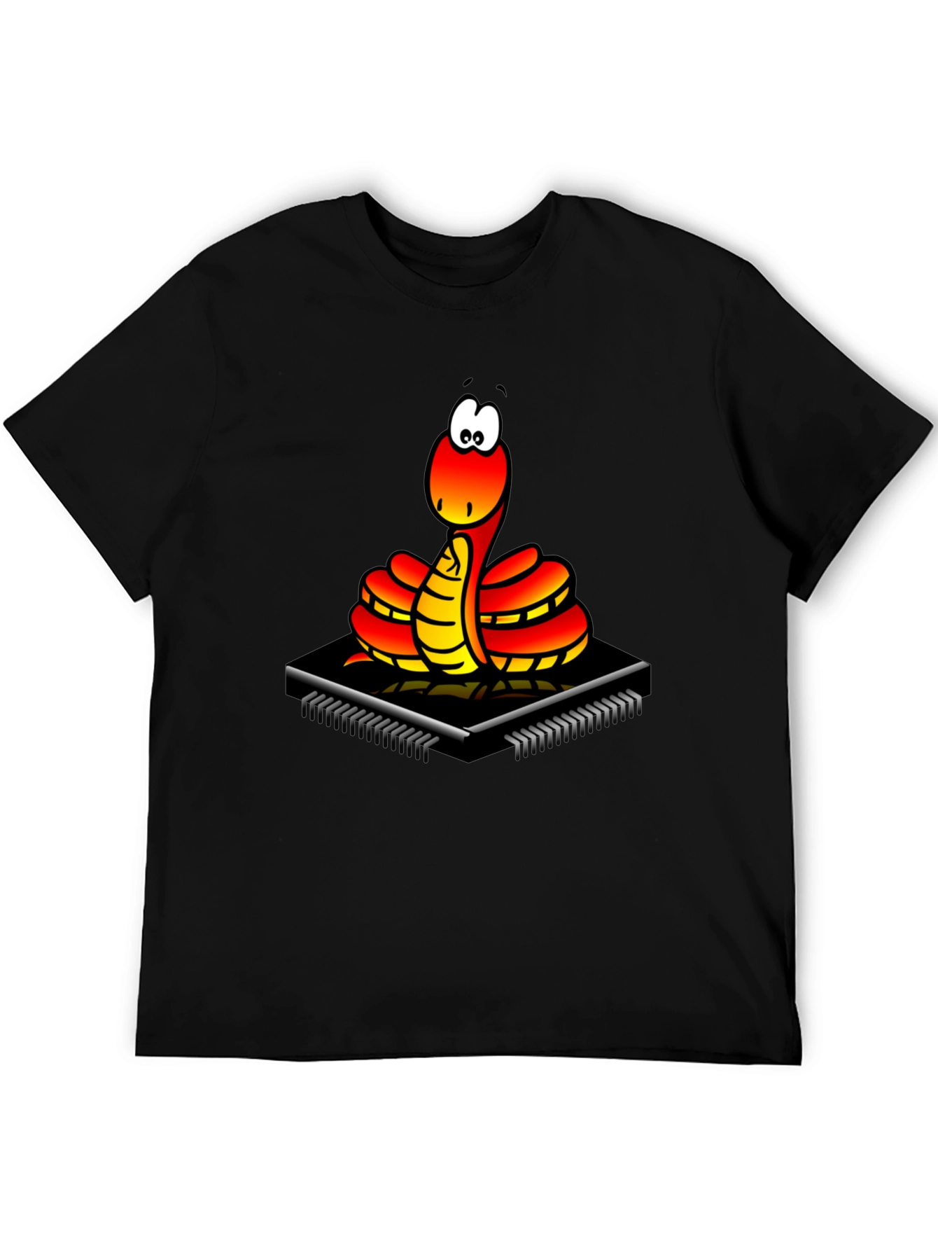 Black Geek Chic: Snake on Circuit Board T-Shirt view 5