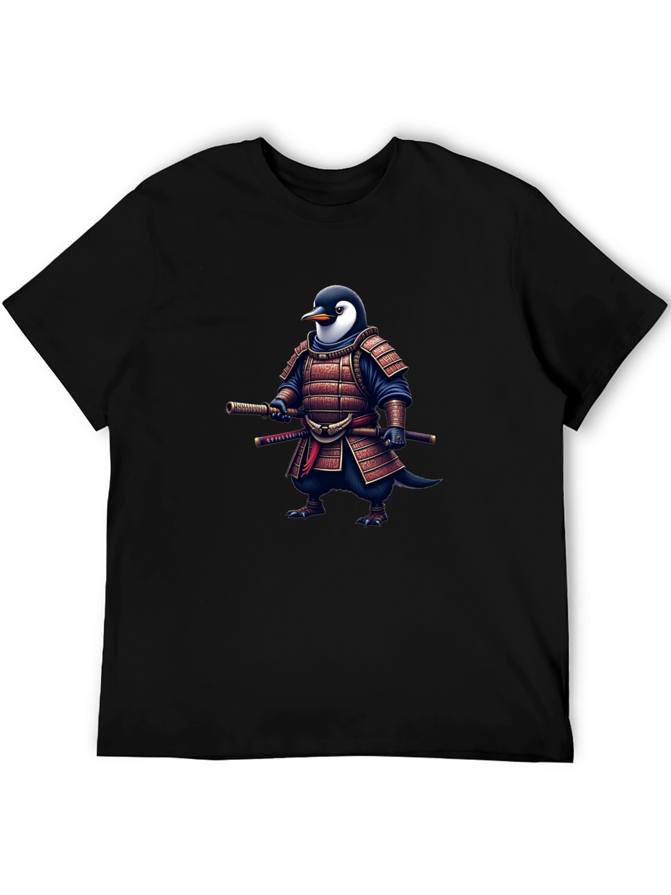 Black Samurai Penguin T-Shirt - Unique Graphic Tee view 5