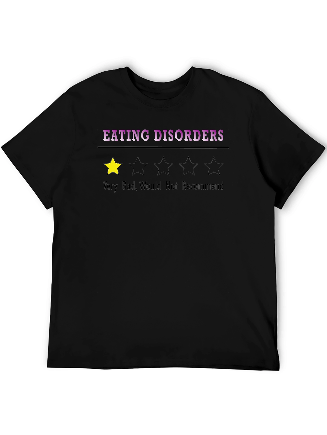Black Eating Disorder Review T-Shirt - One Star view 5