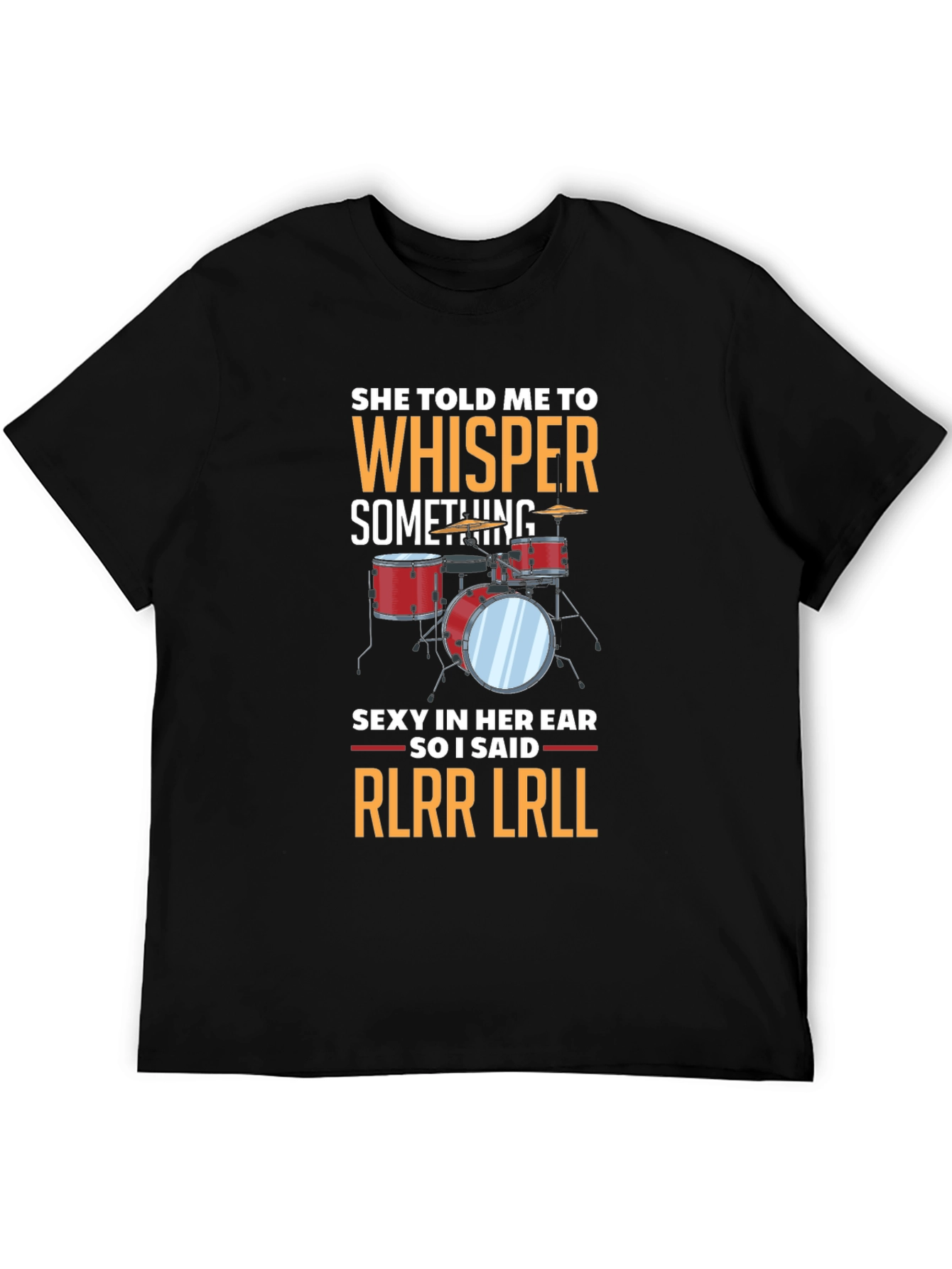 Black Drummer RLRR LRLL T-Shirt - Music Gift view 5