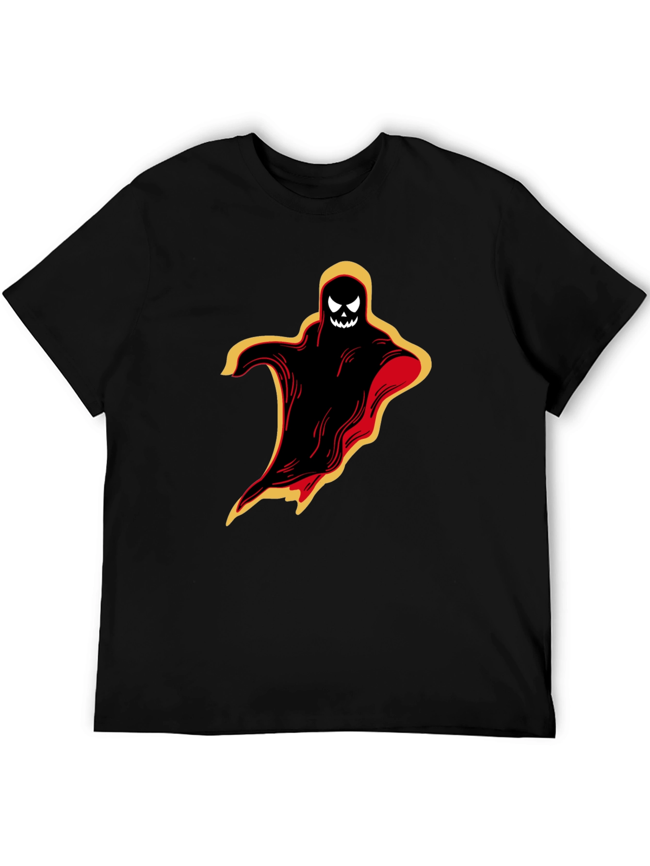 Black Halloween Ghost Graphic Tee - Spooky Black T-Shirt view 5