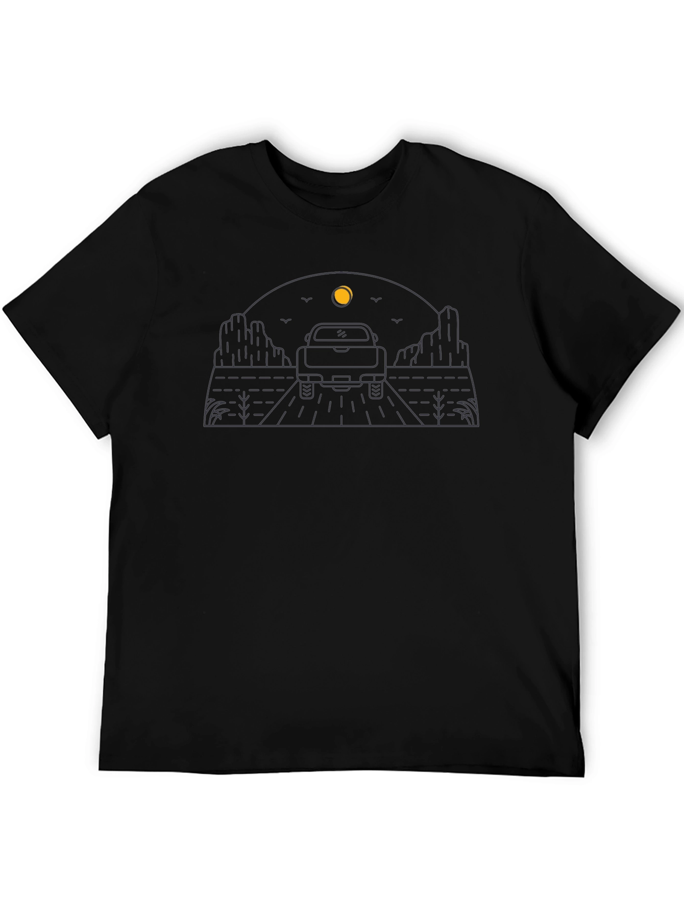 Black Desert Road Trip T-Shirt - Black, Graphic Tee view 5