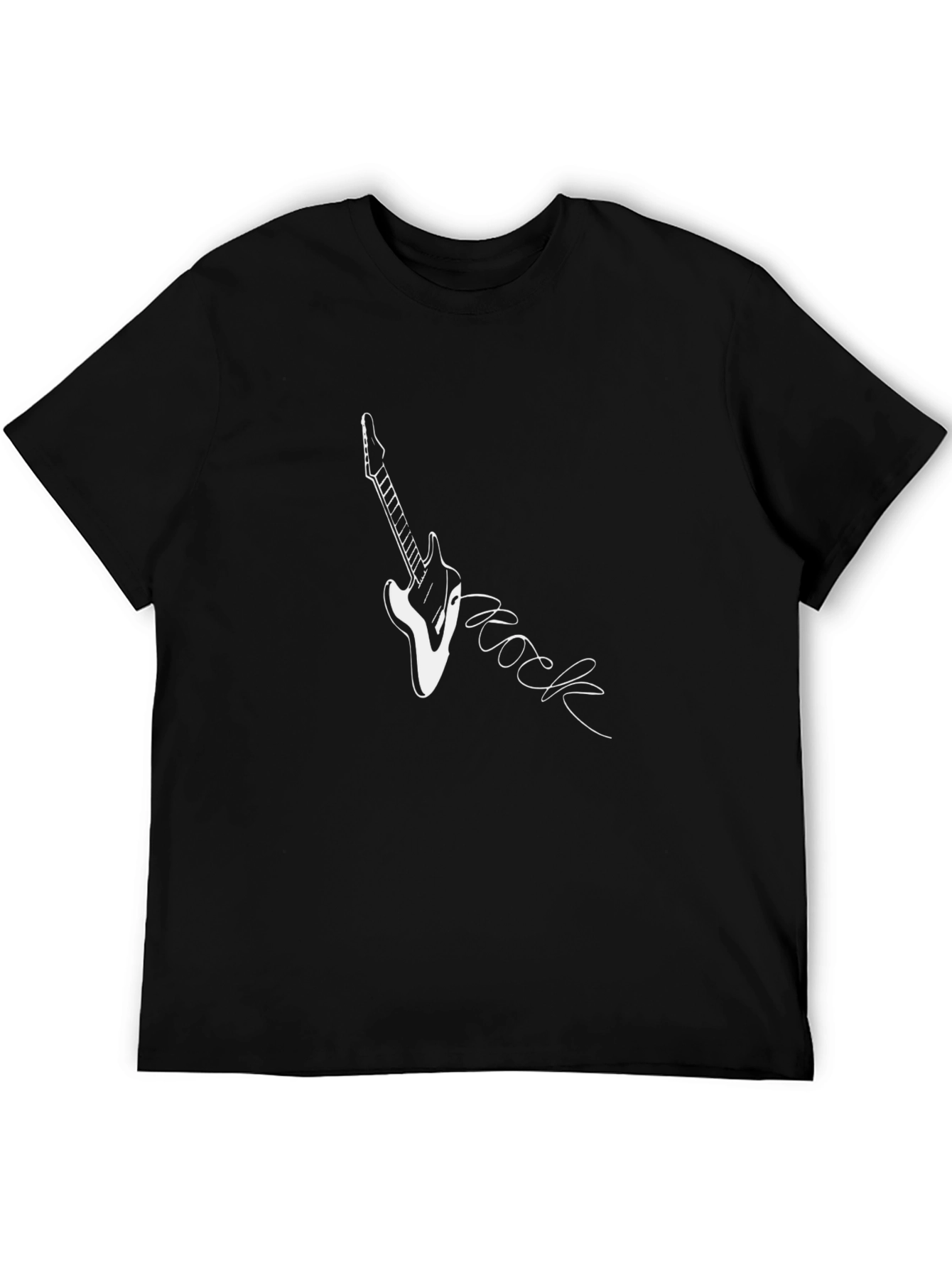 Black Rock Guitar Graphic Tee - Black Cotton T-Shirt view 5