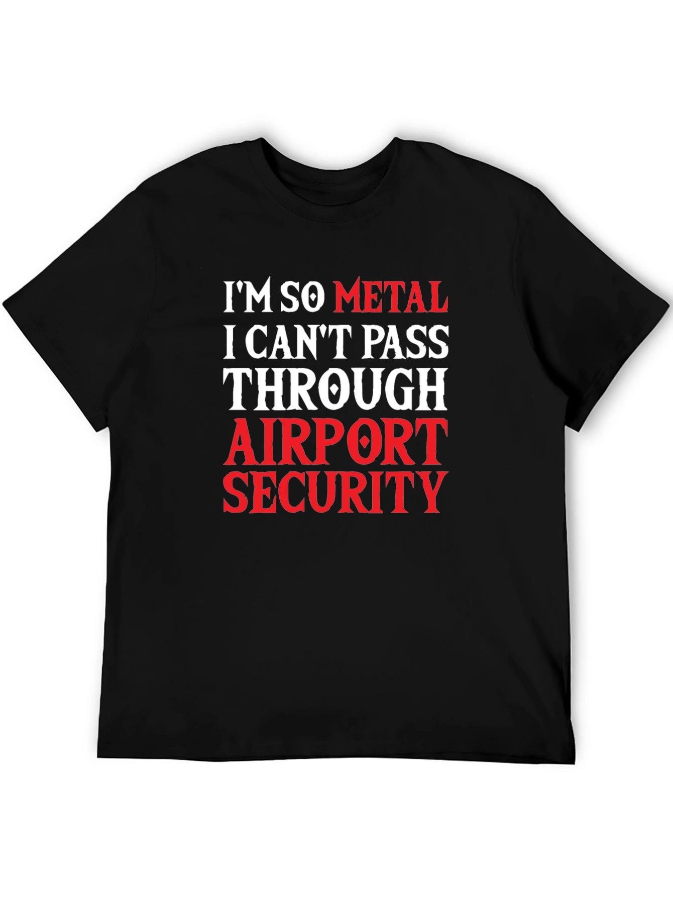 Black I'm So Metal Airport Security Graphic Tee view 5