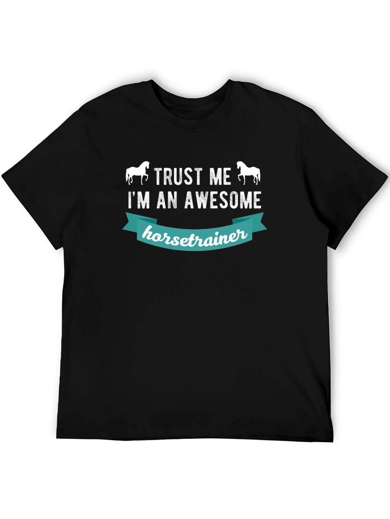 Black Awesome Horse Trainer Graphic Tee view 5
