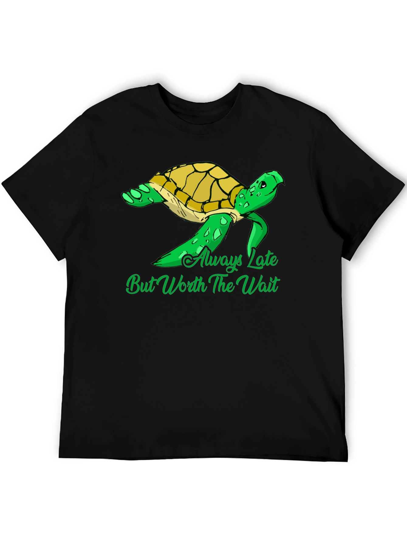 Black Always Late Turtle Graphic T-Shirt view 5