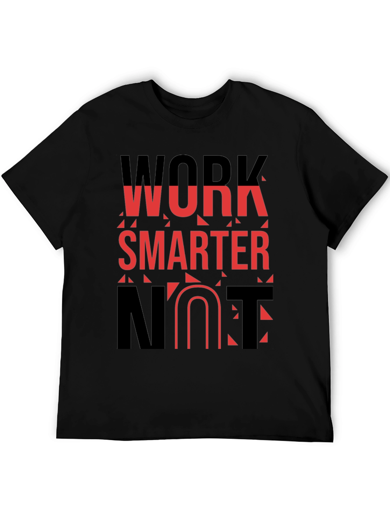 Black Work Smarter T-Shirt - Black, Bold Graphic Tee view 5