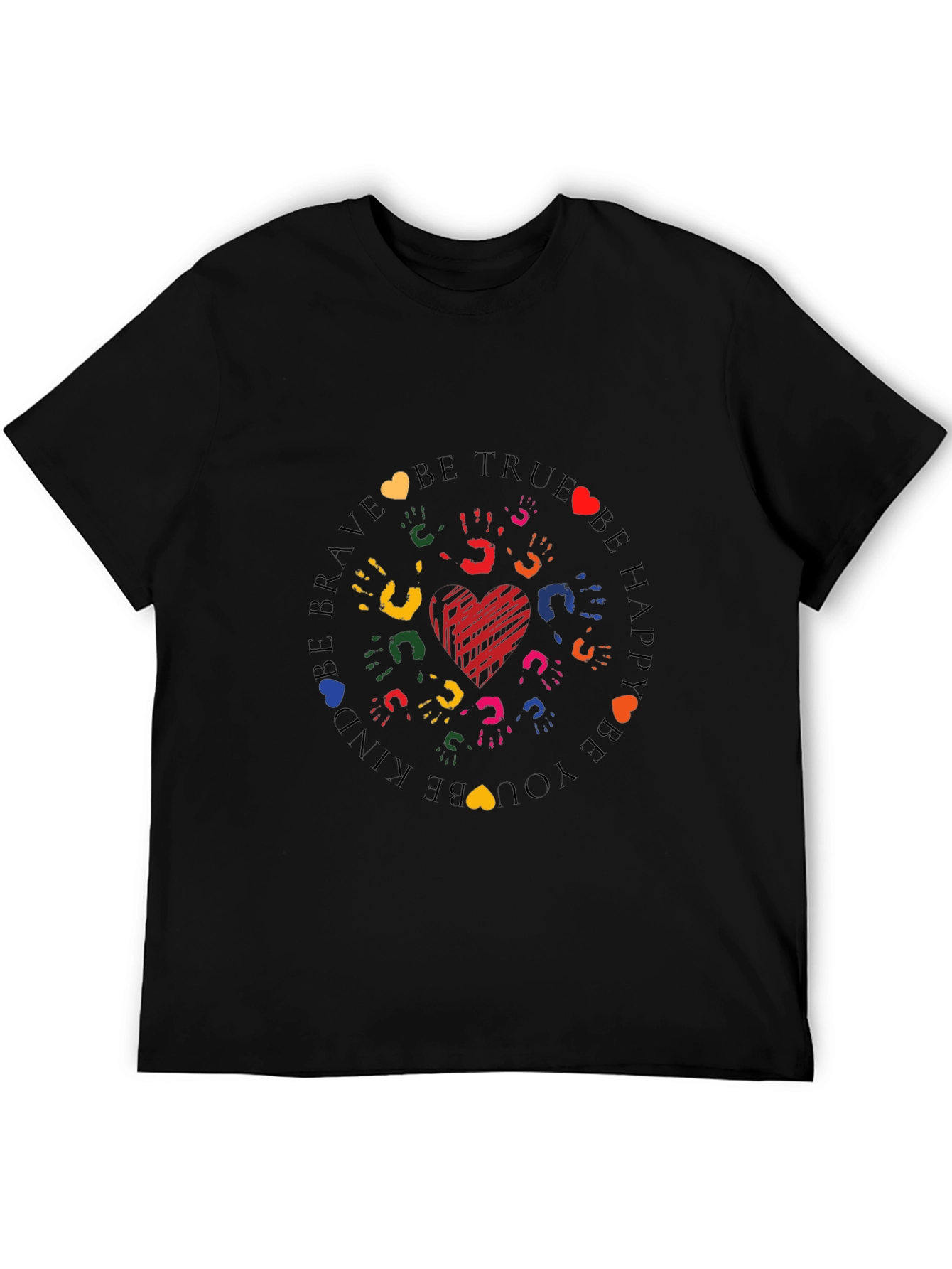 Black Heart Hands Graphic Crew Neck Tee view 5