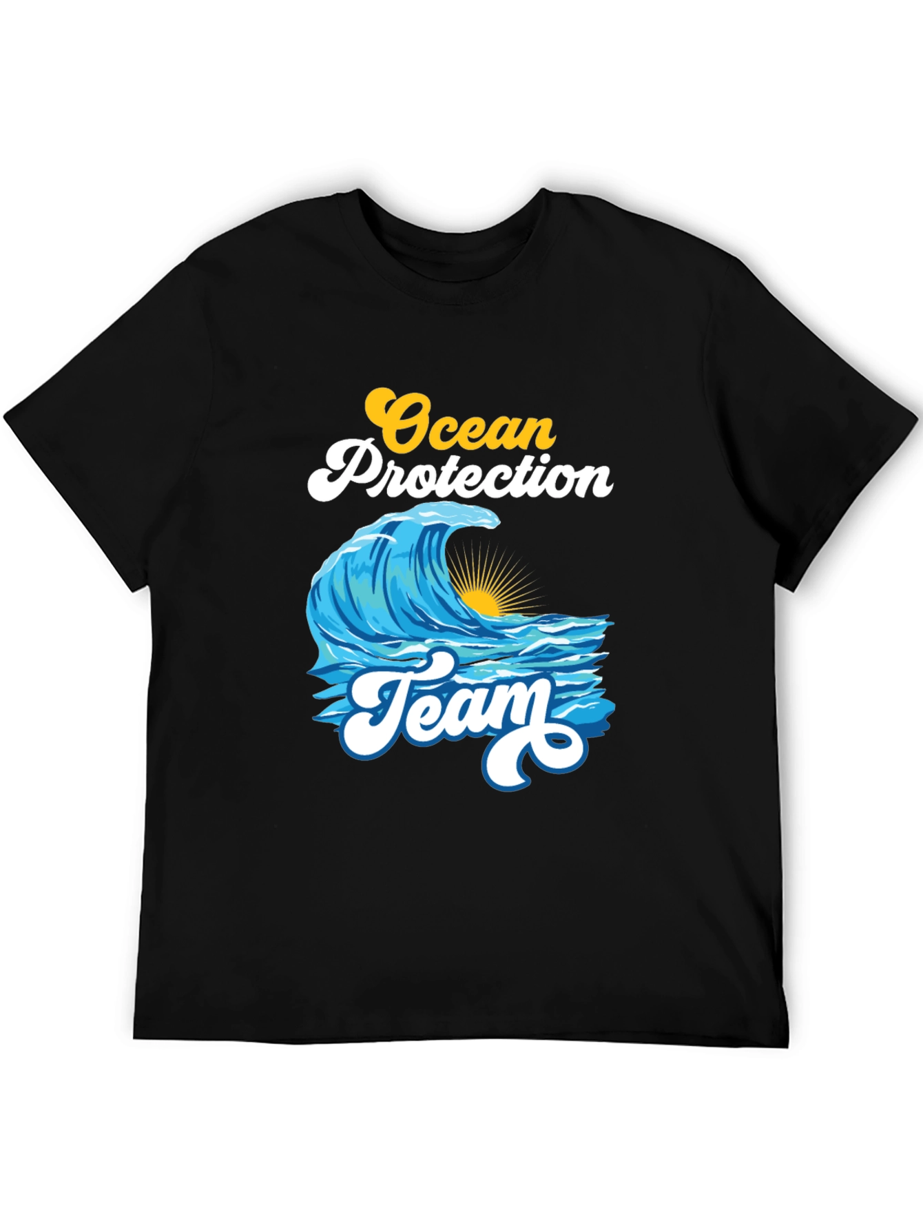 Black Ocean Protection Team Black T-Shirt view 5