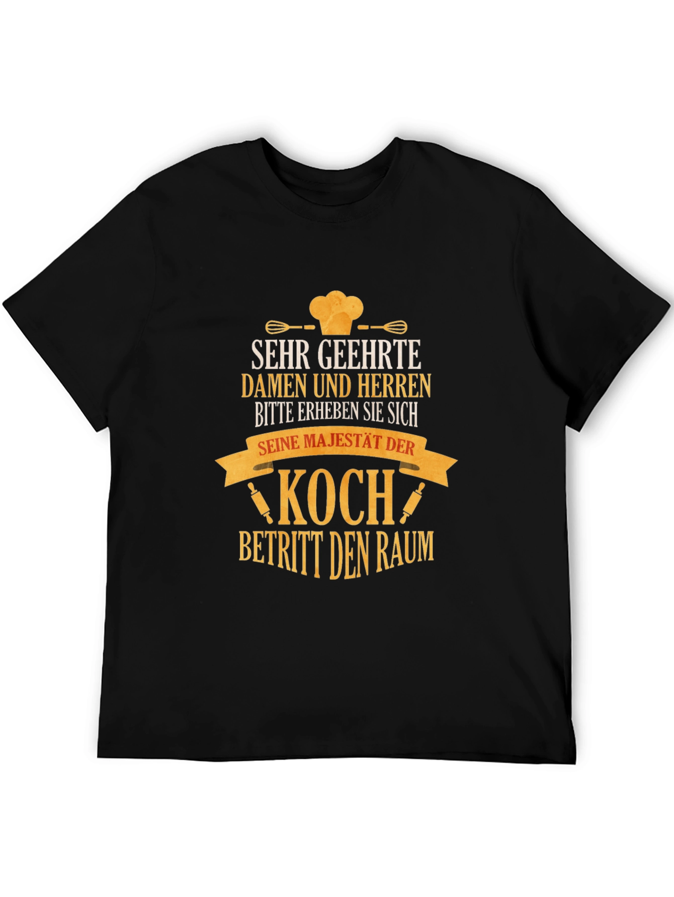 Black Chef T-Shirt - Koch Betritt den Raum view 5