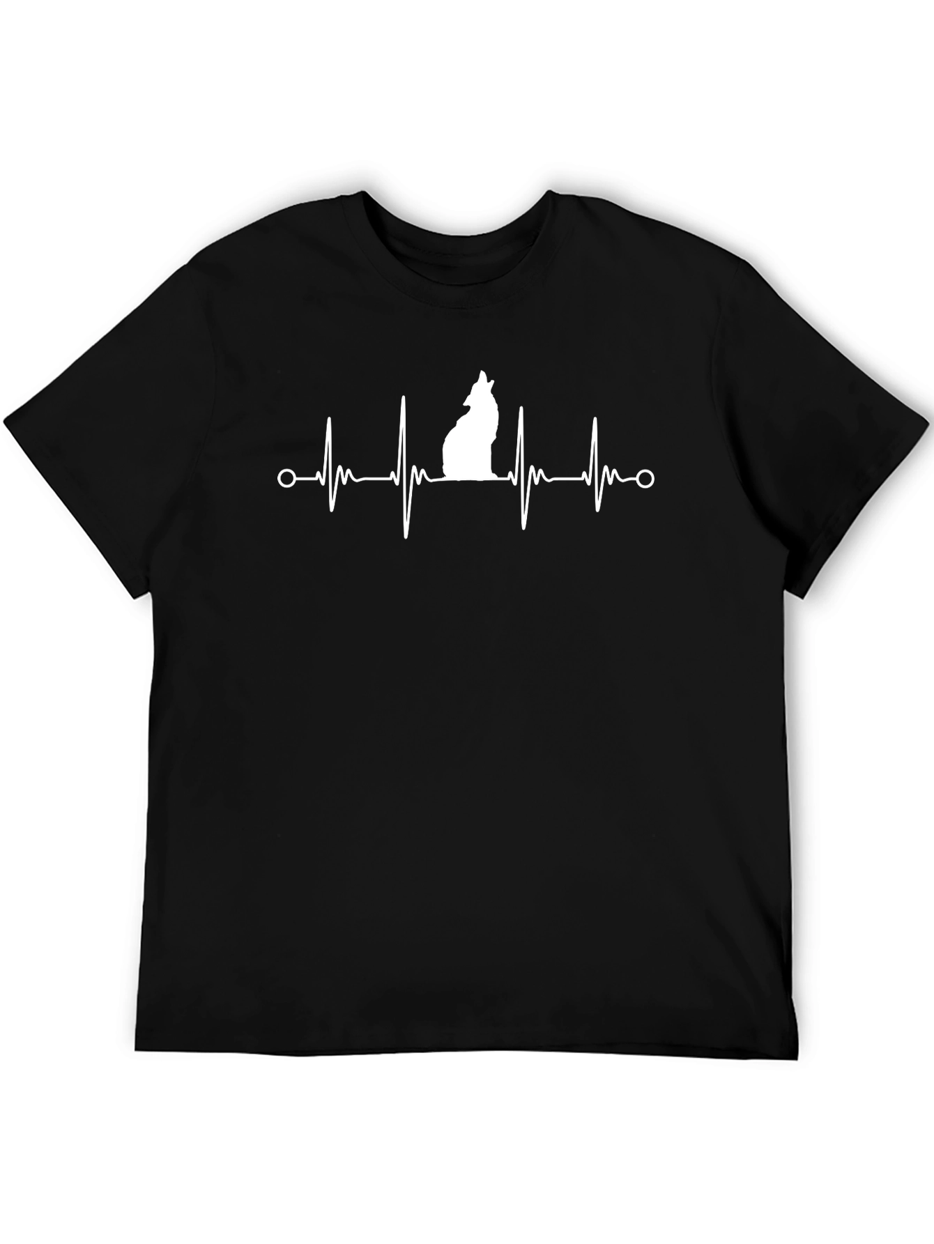 Wolf Heartbeat T-Shirt - Men's Black Tee - 5