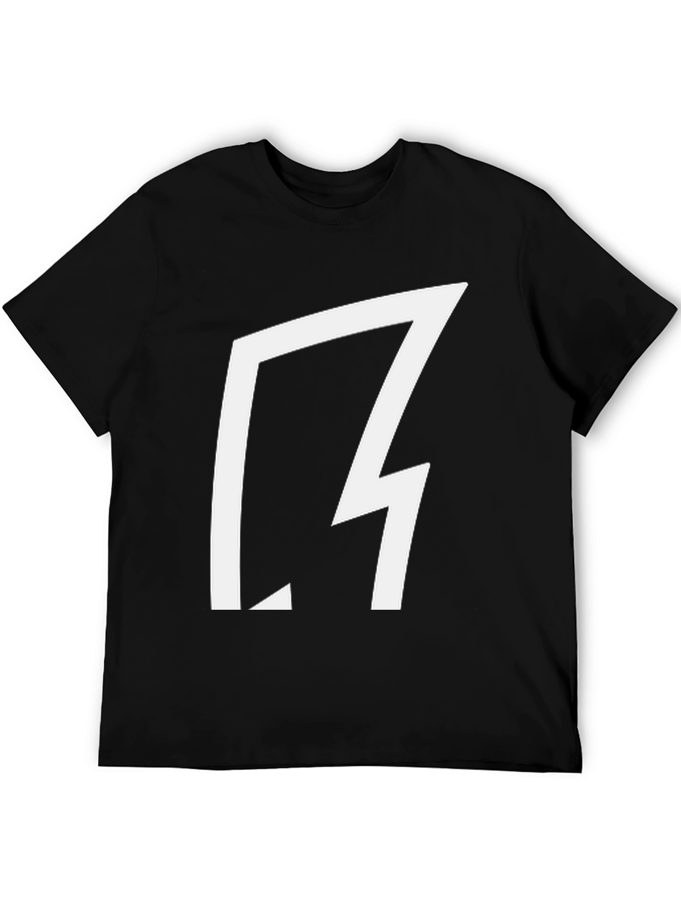 Black Bold Graphic Tee - Black Cotton with Abstract White Design view 5
